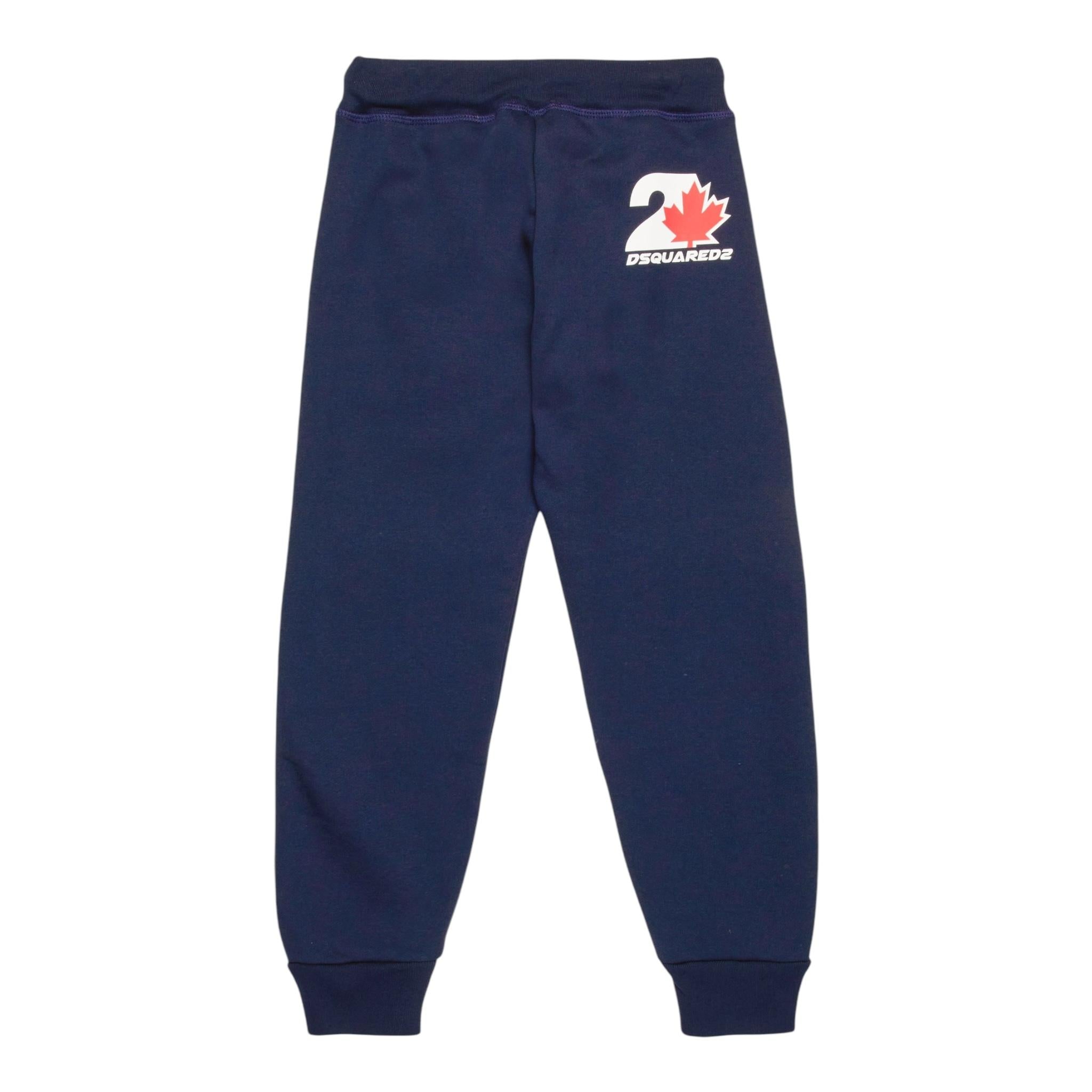 DSQUARED2 pantalone tinta unita cn stampa logo Blu per Bambino DQ2473X BLU DSQUARED2