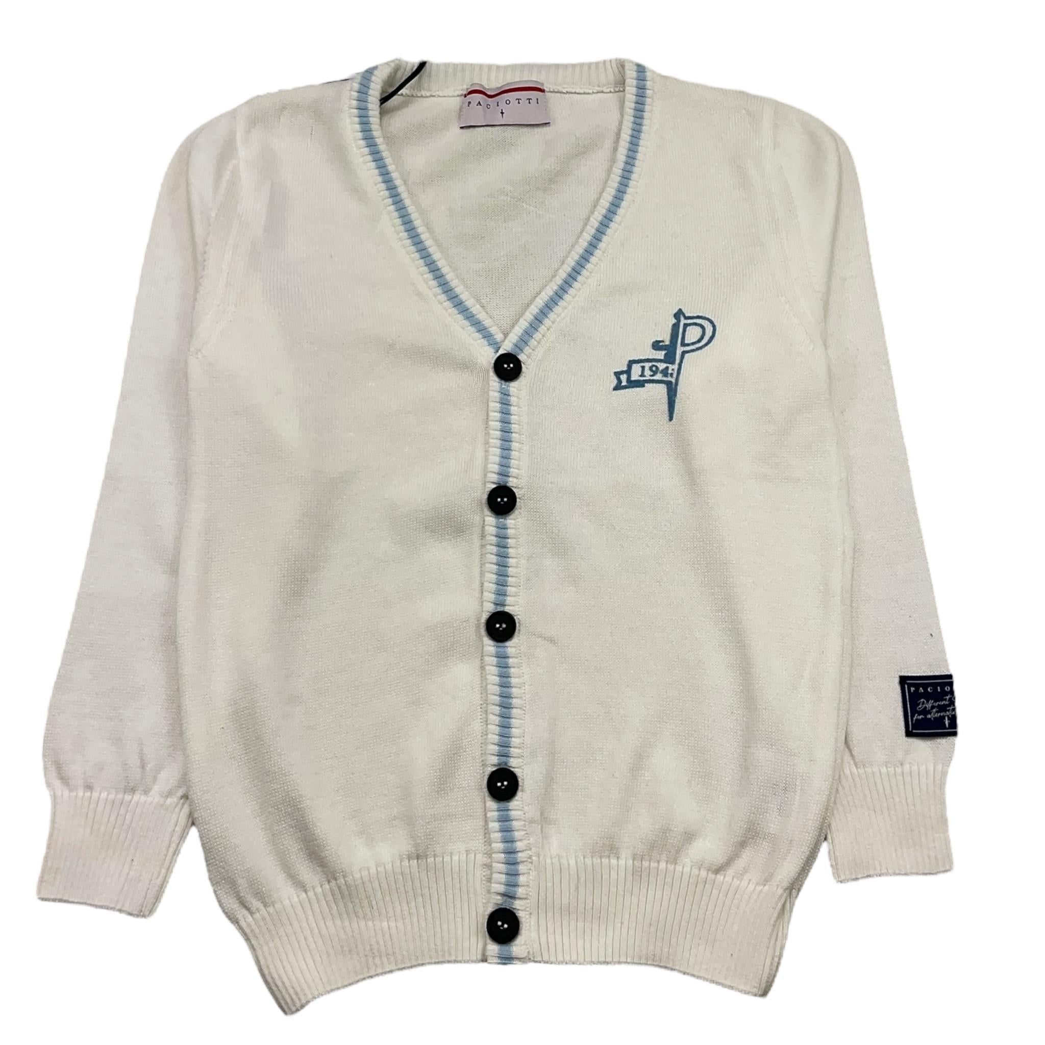 CESARE PACIOTTI cardigan tinta unita scollo a v Bianco per Bambino MGP5353B BIANCO CESARE PACIOTTI