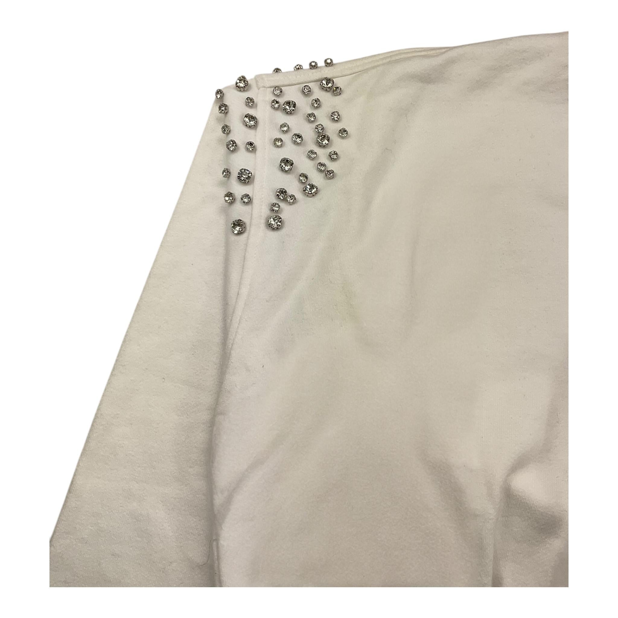 TO be too felpa chiusa girocollo tinta unita con strass Bianco per Bambina TFJF24W432 BIANCO TO be too