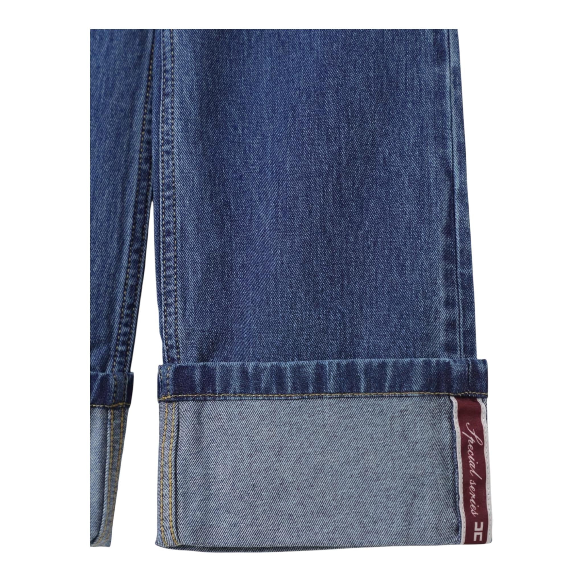 ELISABETTA FRANCHI jeans tinta unita modello a palazzo Blu per Bambina EFPA253X BLU ELISABETTA FRANCHI