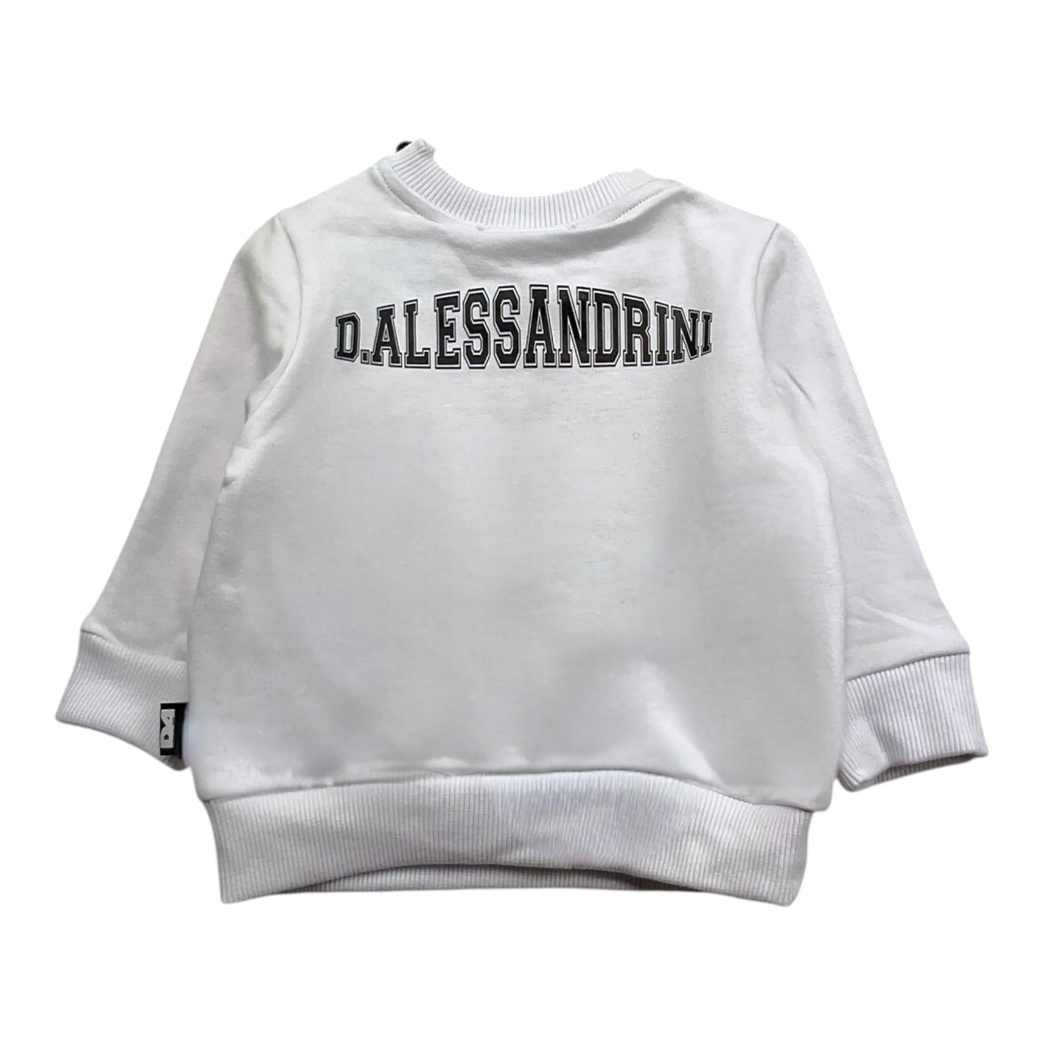 DANIELE ALESSANDRINI felpa girocollo tinta unita con stampa Bianco per Neonato 1291F0032 BIANCO DANIELE ALESSANDRINI
