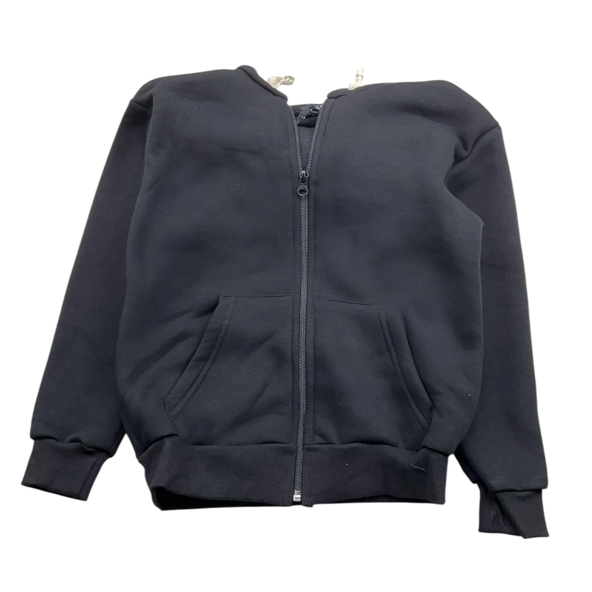 BRAND NAME felpa tinta unita con zip e cappuccio Nero per Bambino 1095S NERO BRAND NAME