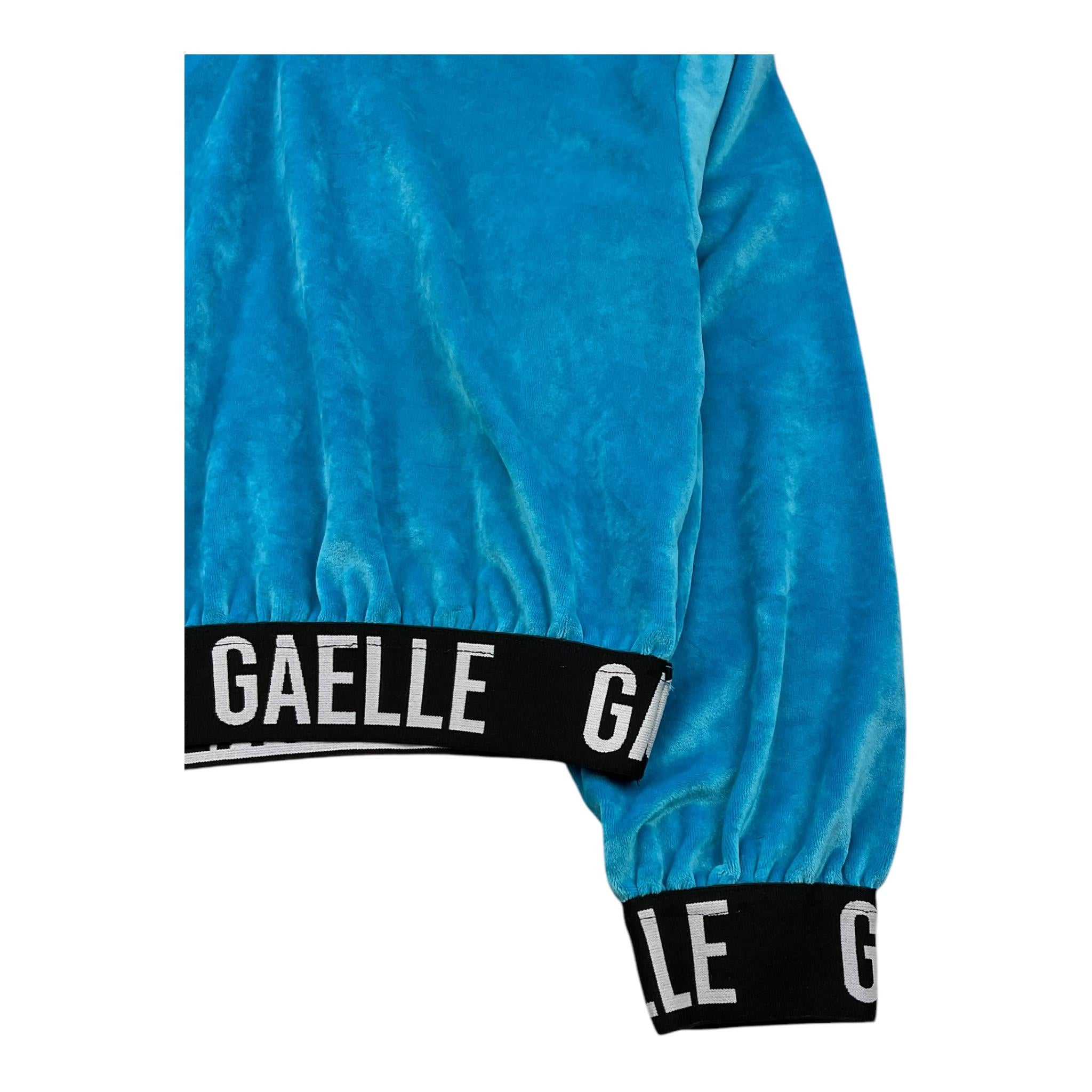 GAELLE felpa chiusa con cappuccio tinta unita in velluto Azzurro per Bambina 2741FY00385 AZZURRO GAELLE