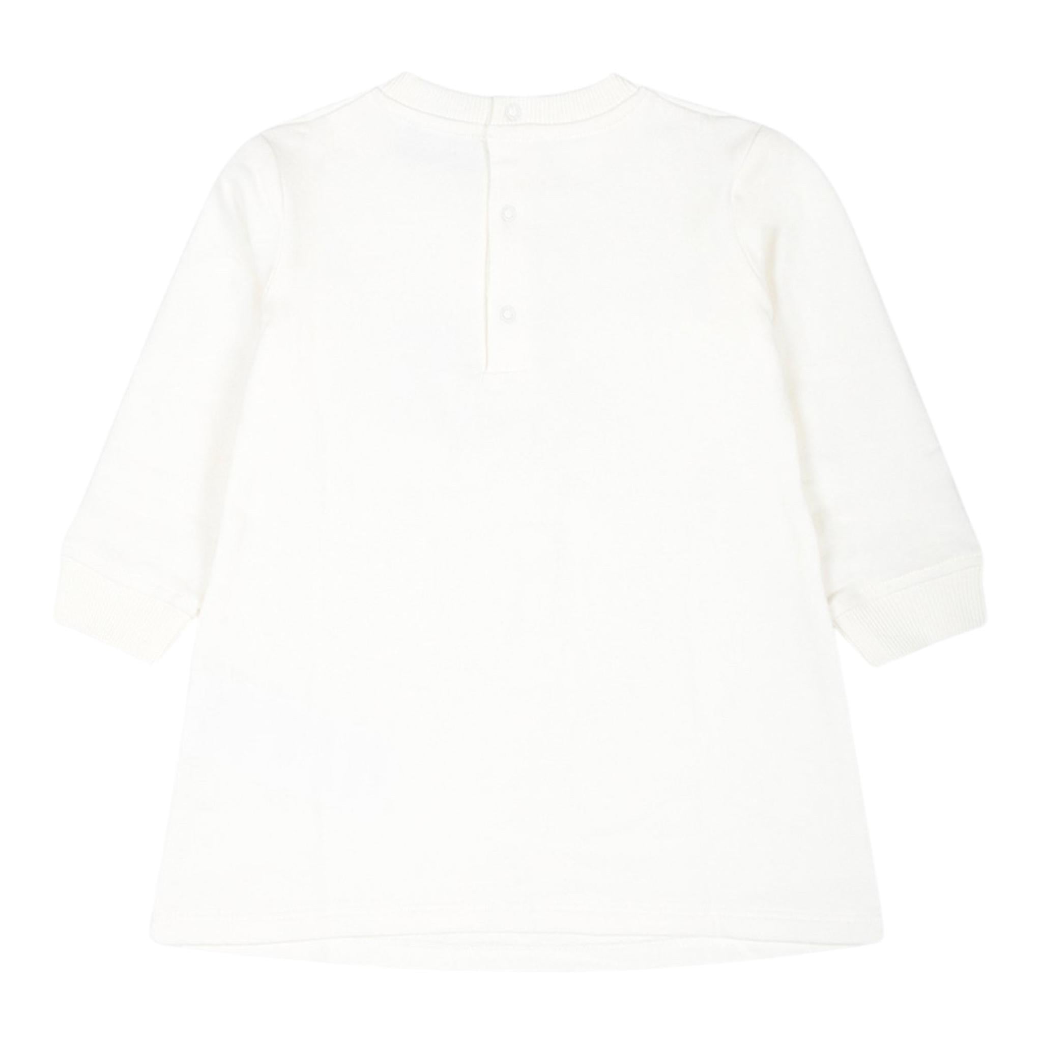 MOSCHINO abito manica lunga tinta unita con stampa in contrasto Panna per Bambina MBV0A2J PANNA MOSCHINO