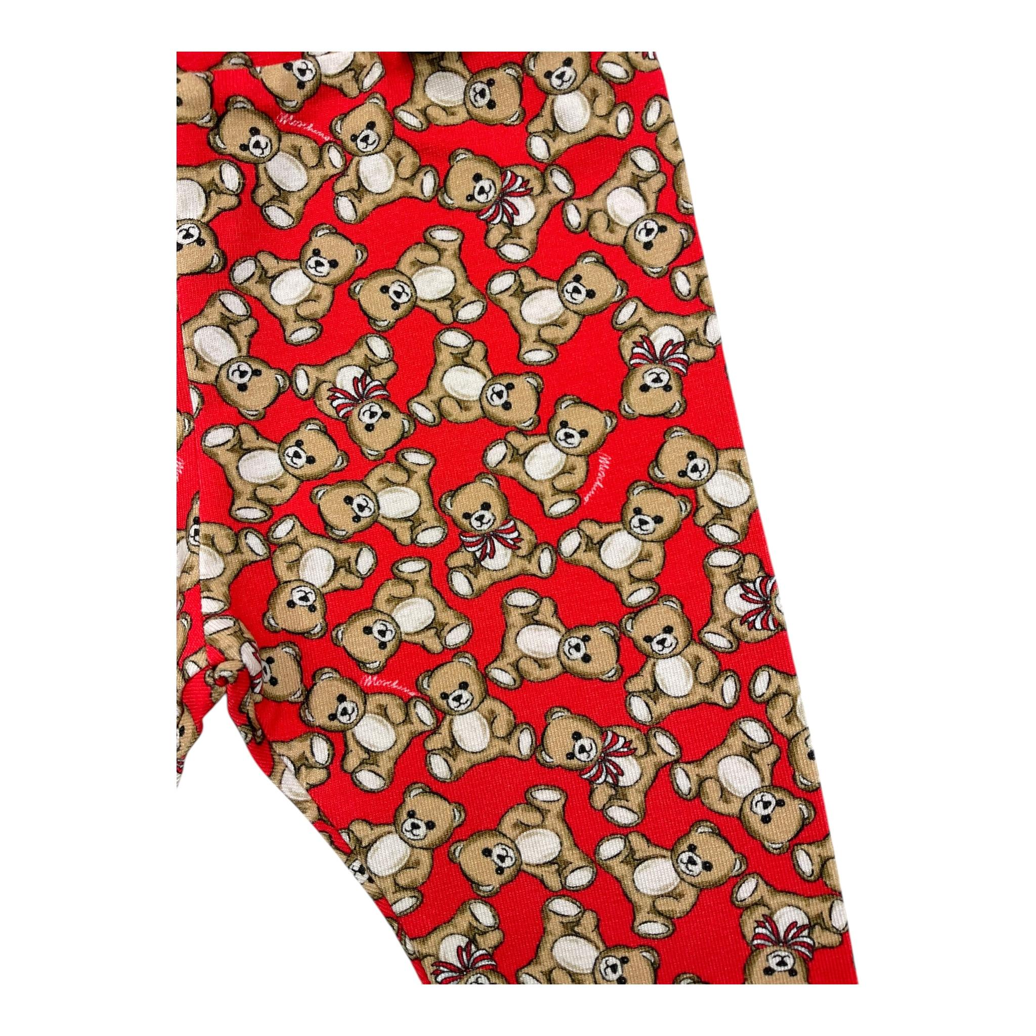 MOSCHINO leggins tinta unita con stampa orsacchiotti Rosso per Neonata MHP032 ROSSO MOSCHINO