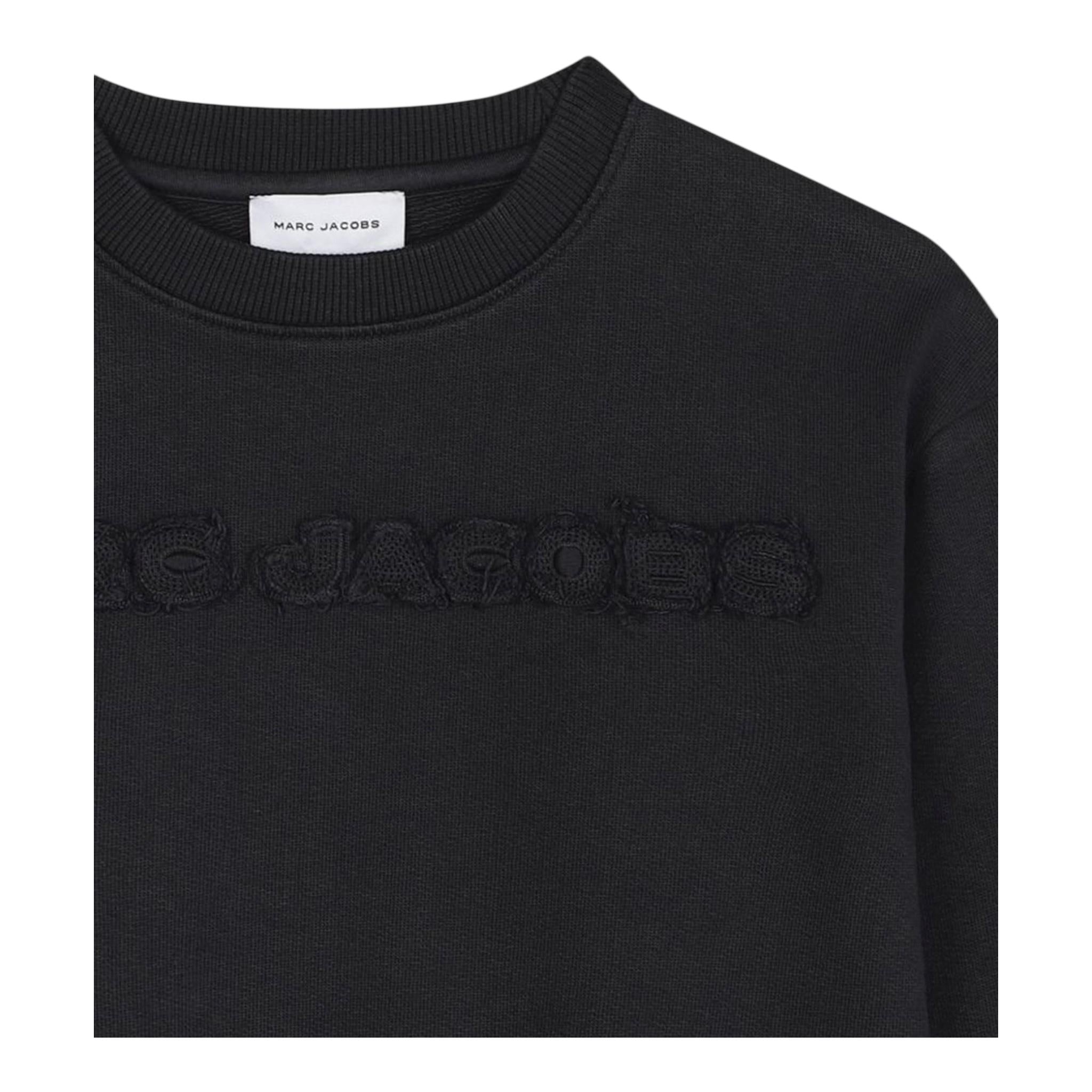 KARL LAGERFELD felpa chiusa girocollo tinta unita con logo Nero per Bambino W60314 NERO KARL LAGERFELD