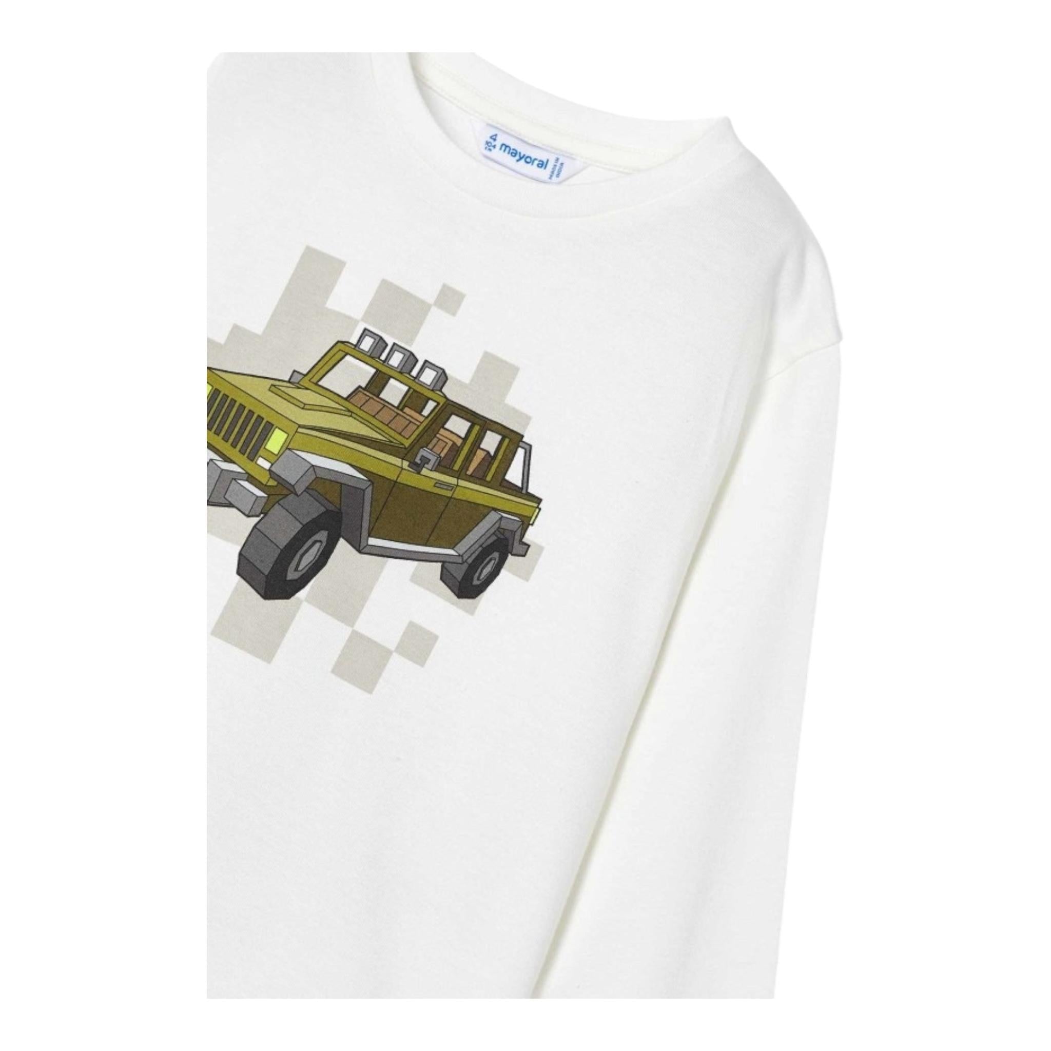 MAYORAL shirt girocollo tinta unita con stampa in contrasto Bianco per Bambino 4052JXX BIANCO MAYORAL