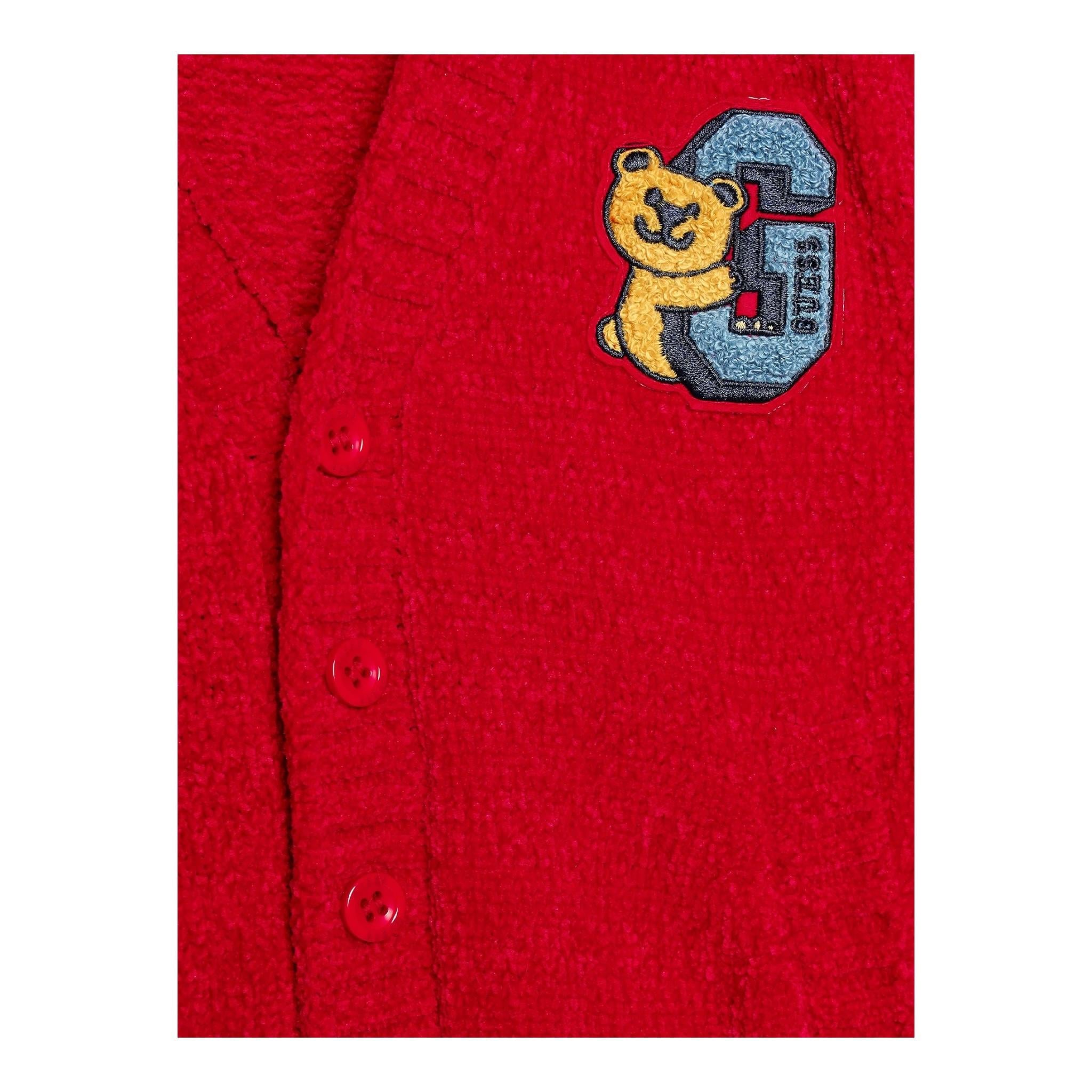 GUESS cardigan tinta unita con stampa Rosso per Bambino N3BR02Z29O0 ROSSO GUESS