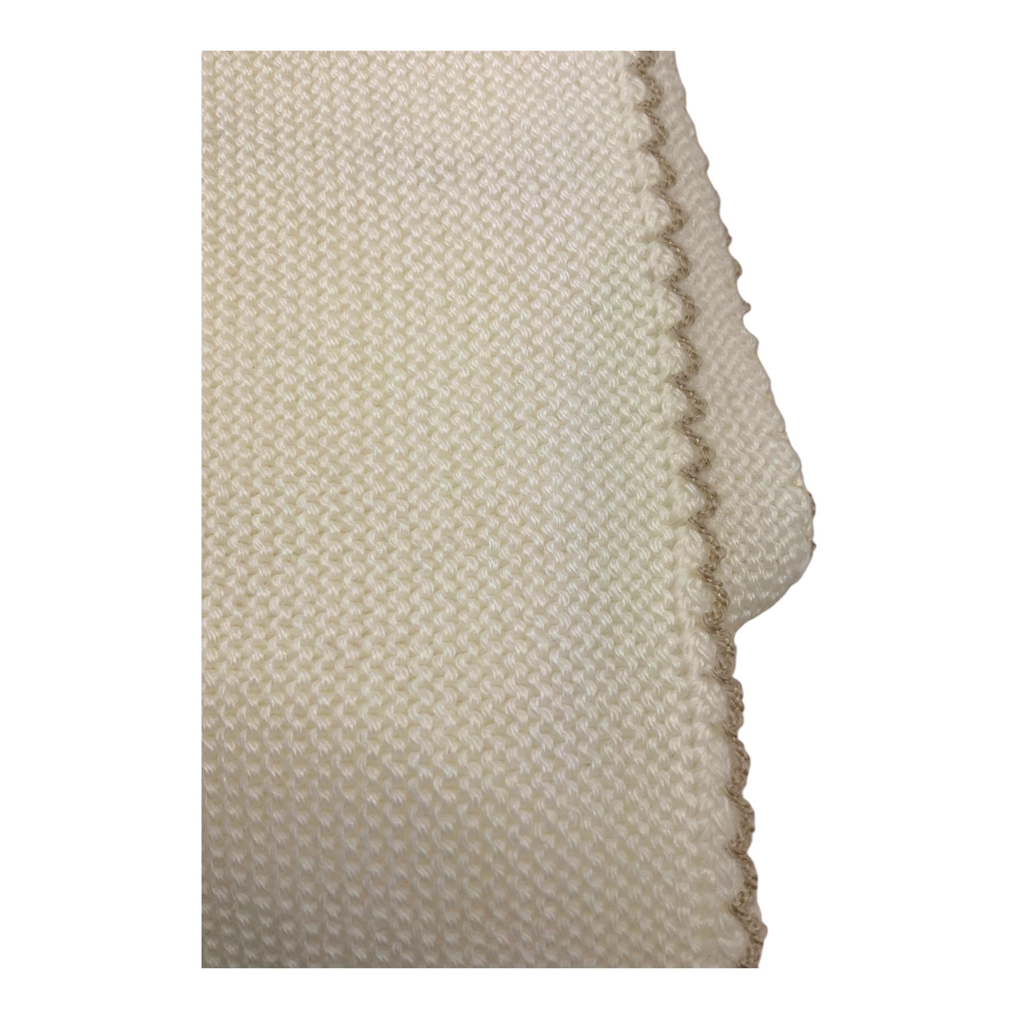 LITTLE BEAR coperta tinta unita con ricami in contrasto Panna per Neonato 9120 PANNA LITTLE BEAR