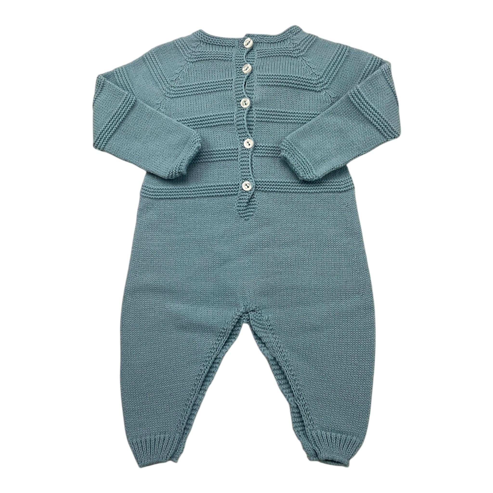 JULIANA tutina tinta unita con finti bottoni Azzurro per Neonato 24618 AZZURRO JULIANA