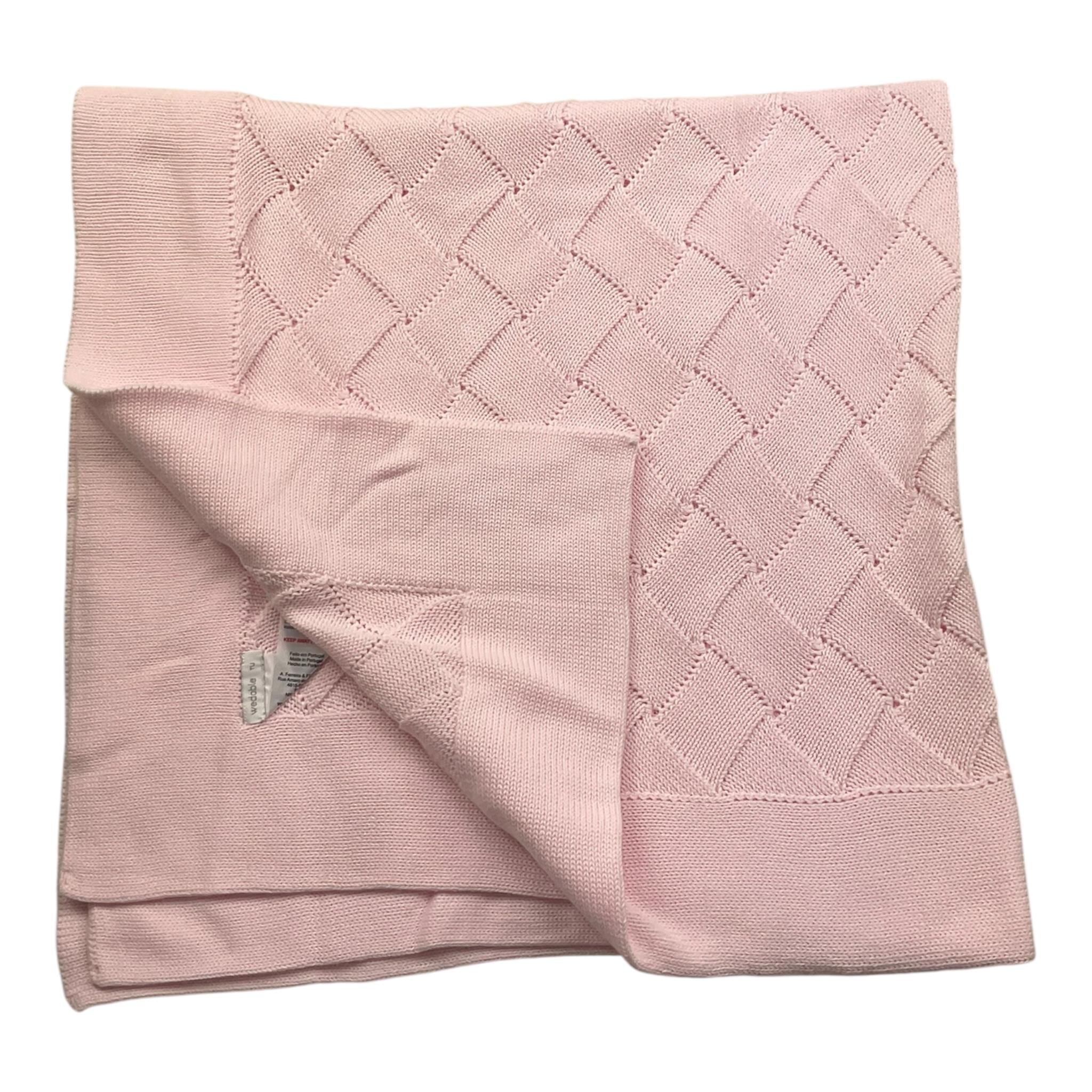 WEDOBLE coperta tinta unita con ricami Rosa per Neonata COP ROSA WEDOBLE