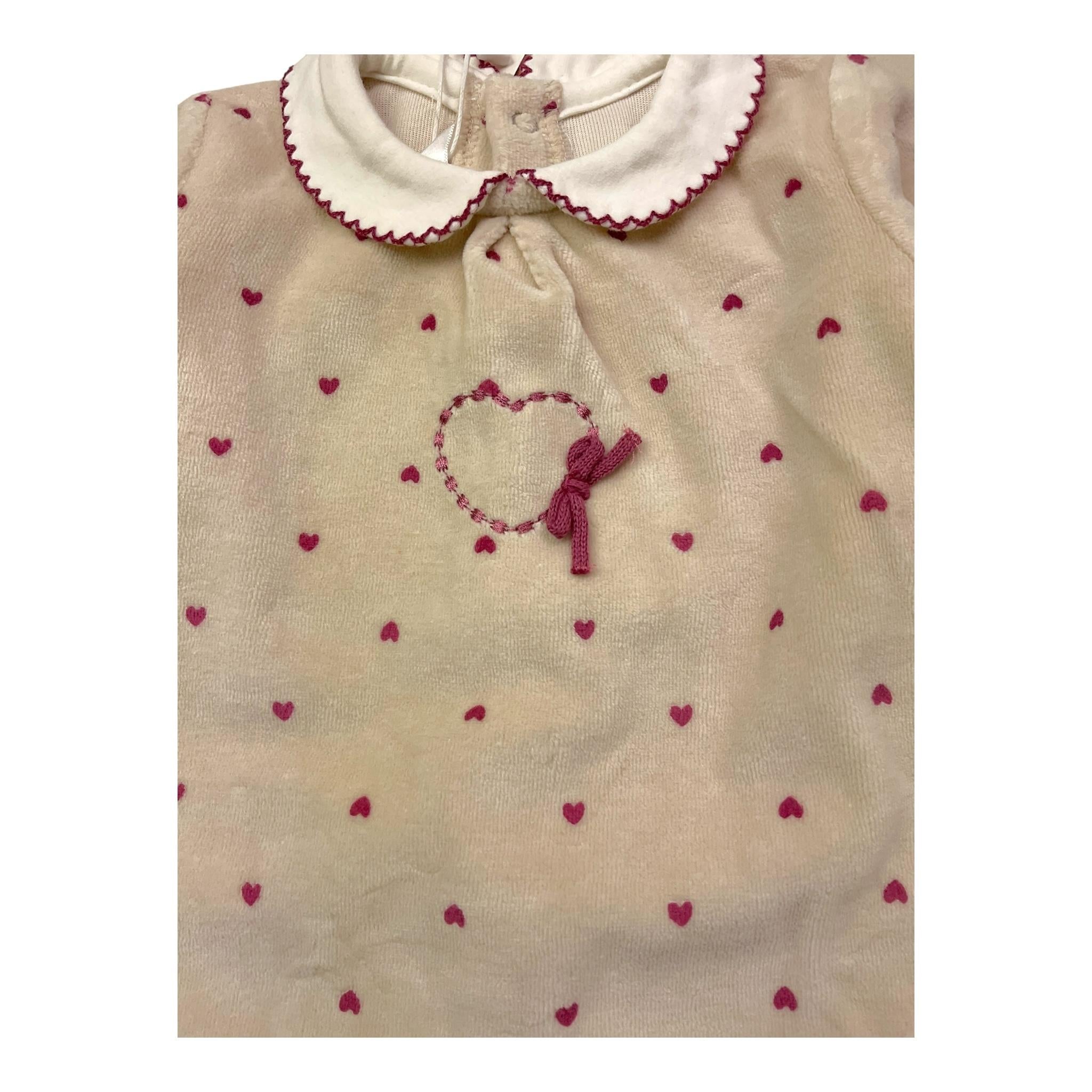 MAYORAL tutina tinta unita con fantasia cuori in camoscio Beige per Neonata 2736 BEIGE MAYORAL