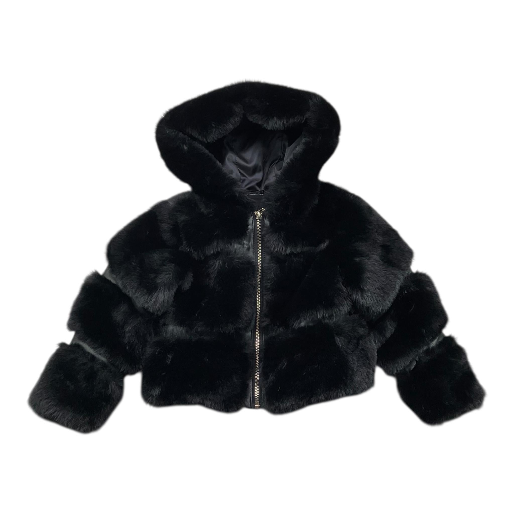 MARC ELLIS pelliccia tinta unita con cappuccio Nero per Bambina JMJJK00335 NERO MARC ELLIS