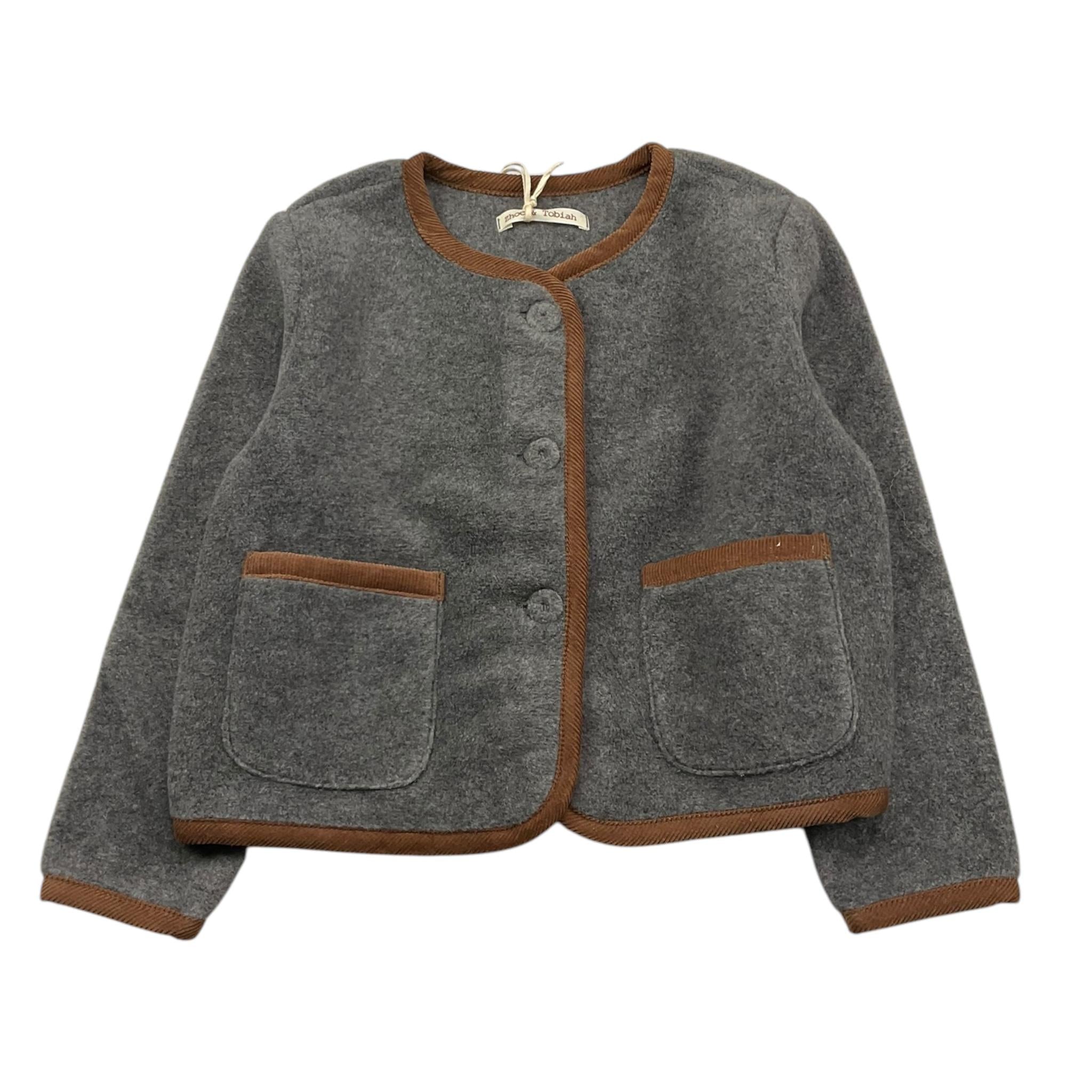 ZHOE & TOBIAH cardigan tinta unita con profili in contrasto Grigio per Neonato WWT6 GRIGIO ZHOE & TOBIAH