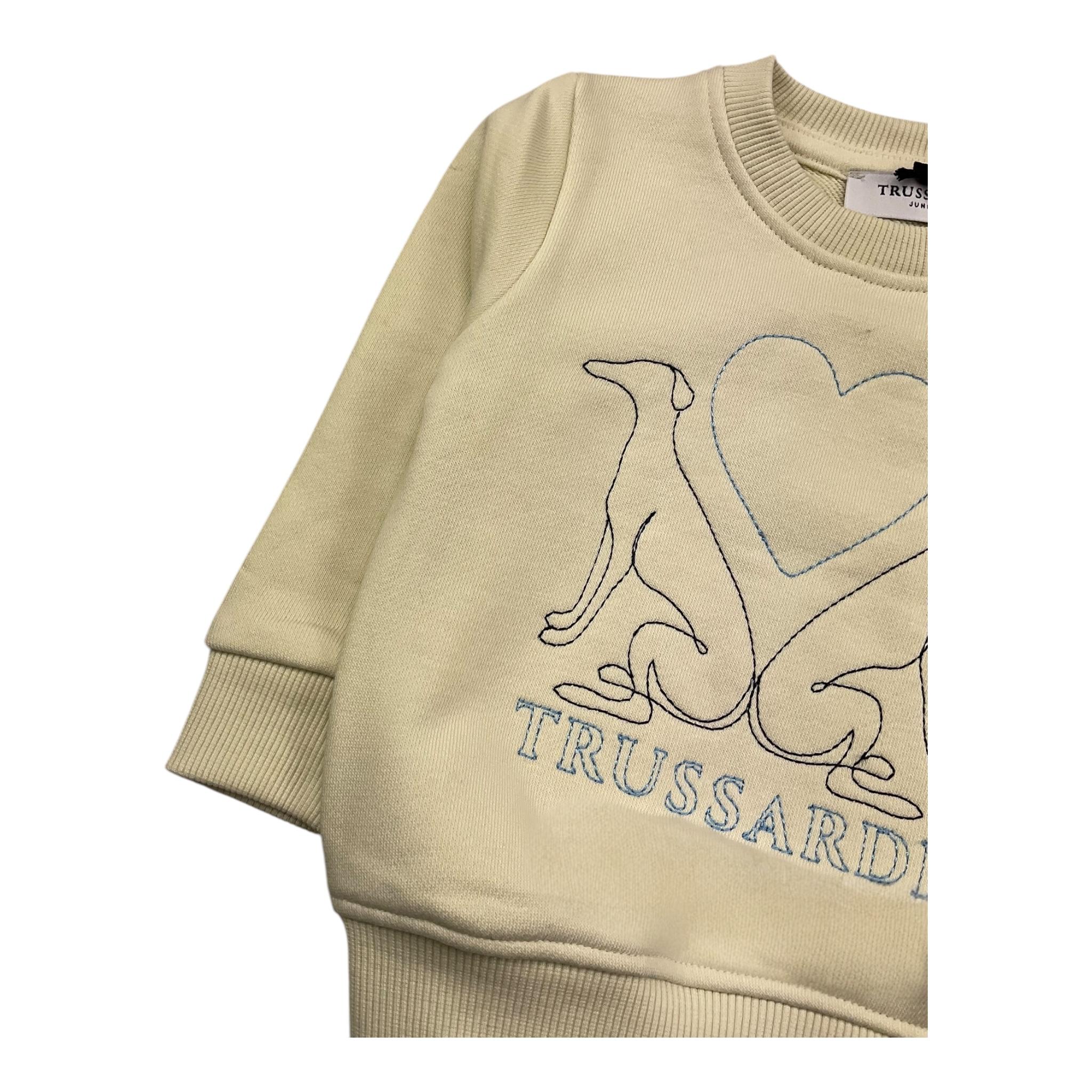 TRUSSARDI felpa chiusa girocollo tinta unita Panna per Neonato TIA25156 PANNA TRUSSARDI