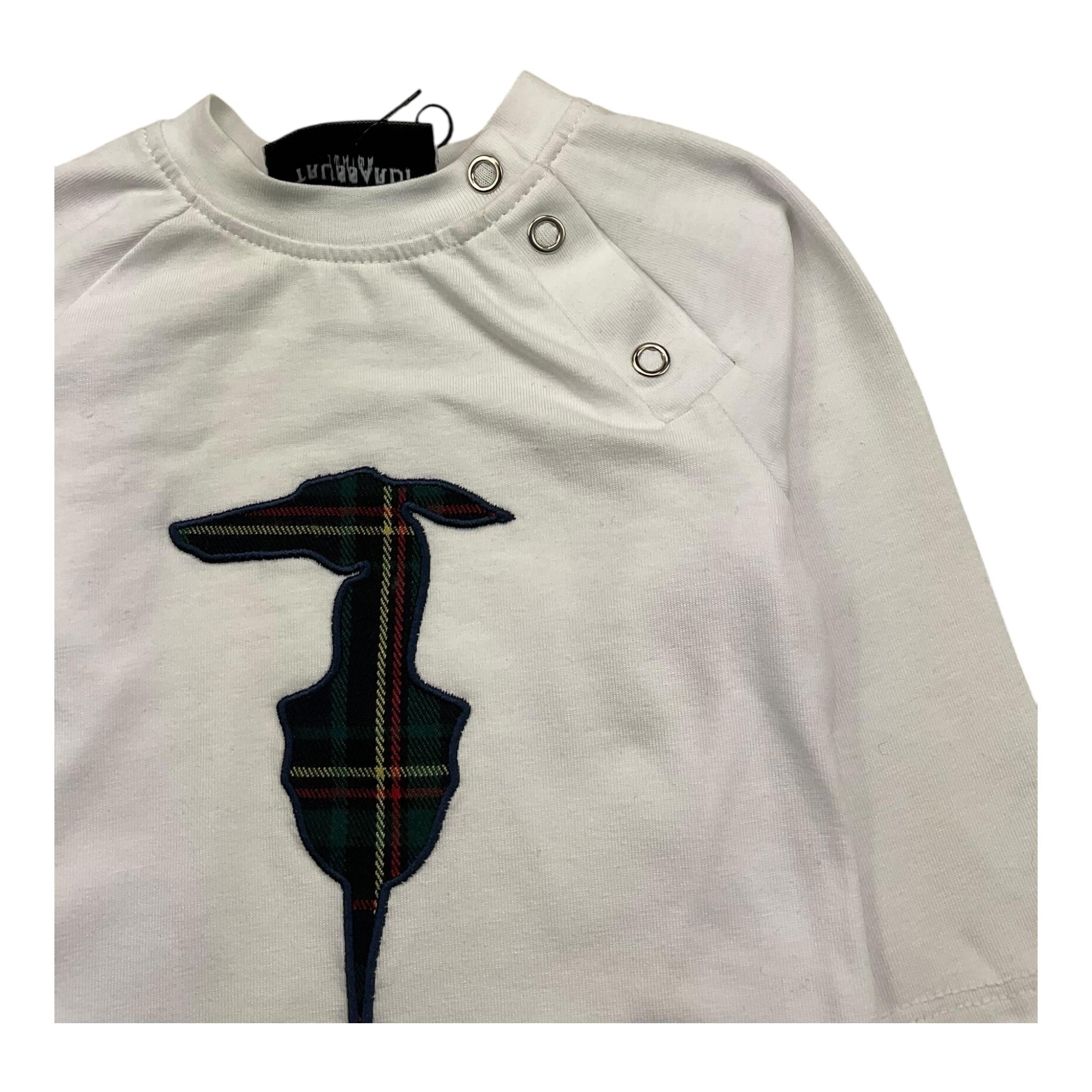 TRUSSARDI shirt girocollo tinta unita con stampa  Bianco per Neonato TIA25210 BIANCO TRUSSARDI
