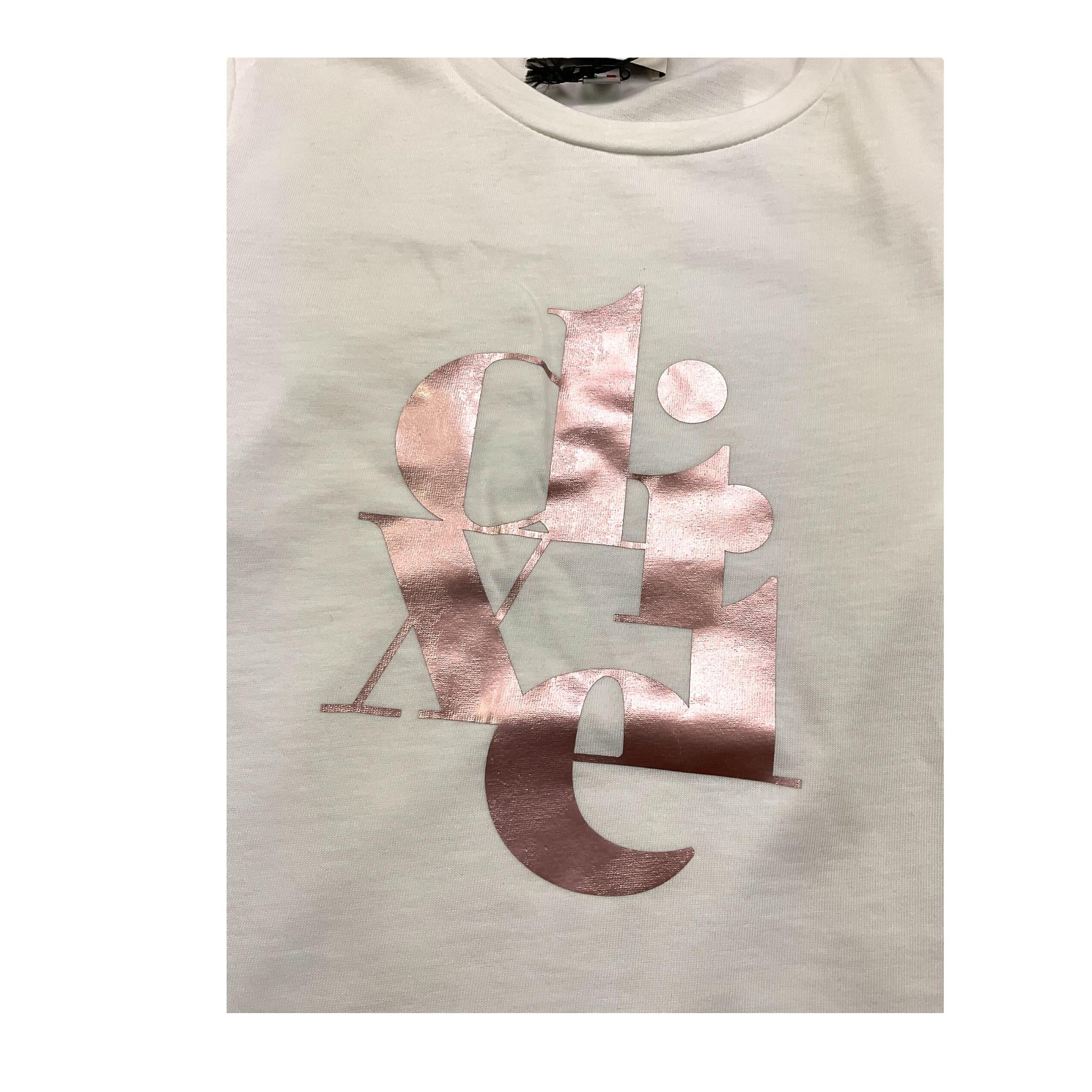 DIXIE shirt girocollo tinta unita con stampa Panna per Bambina ML28030G67 PANNA DIXIE