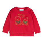 MOSCHINO felpa chiusa girocollo con stampe orsi Rosso per Neonato MUF05K ROSSO MOSCHINO
