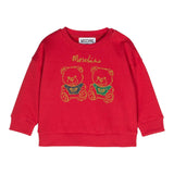 MOSCHINO felpa chiusa girocollo con stampe orsi Rosso per Neonato MUF05K ROSSO MOSCHINO