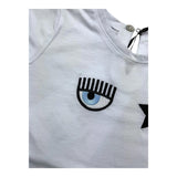 CHIARA FERRAGNI t-shirt girocollo tinta unita cn ricami Bianco per Neonata 53A607 BIANCO CHIARA FERRAGNI