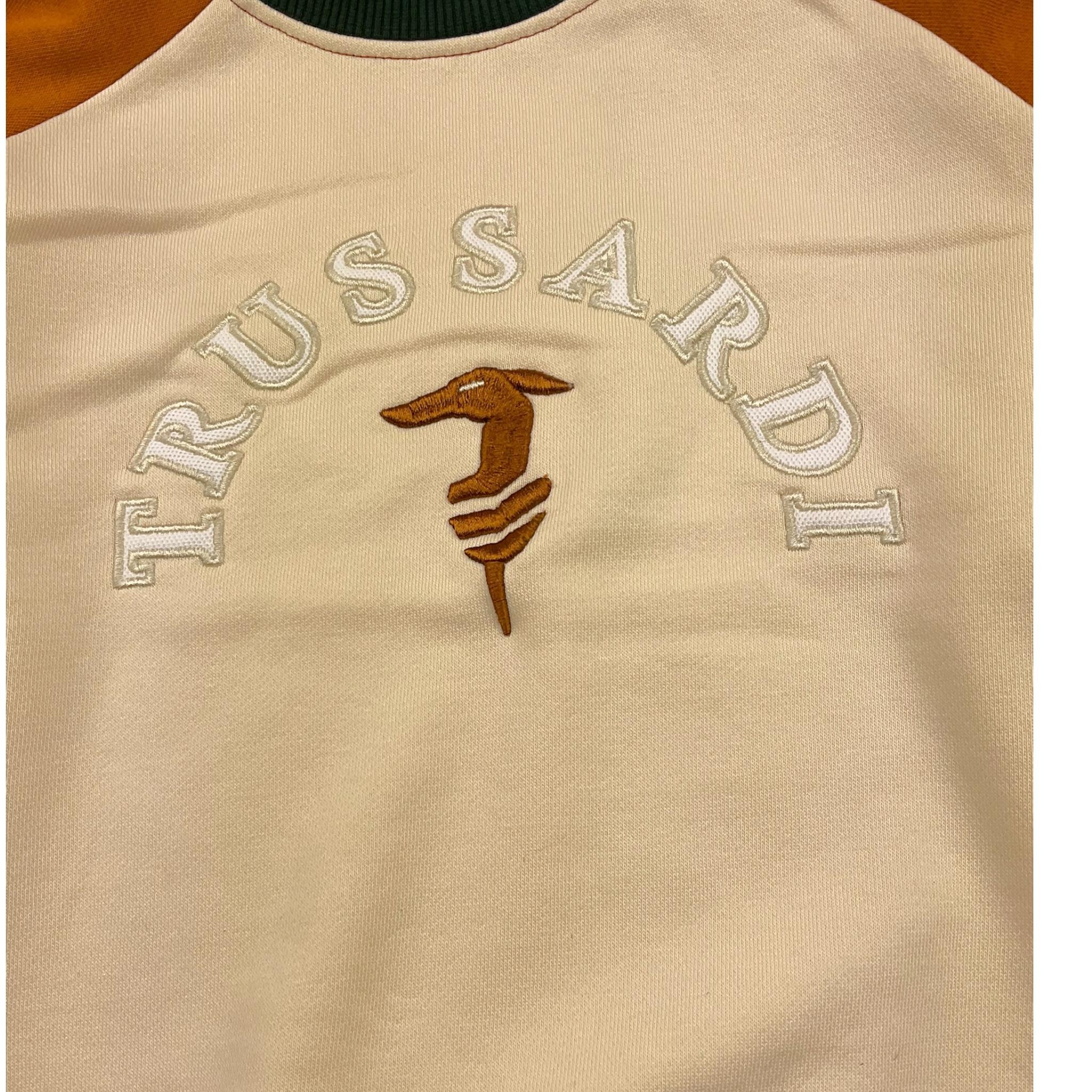 TRUSSARDI felpa chiusa girocollo tinta unita con maniche in contrasto Panna per Bambino TBA245070FE PANNA TRUSSARDI