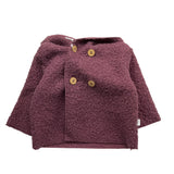 TEDDY E MINOU cardigan tinta unita con cappuccio Bordeaux per Neonato I24CN016PE027X BORDEAUX TEDDY E MINOU