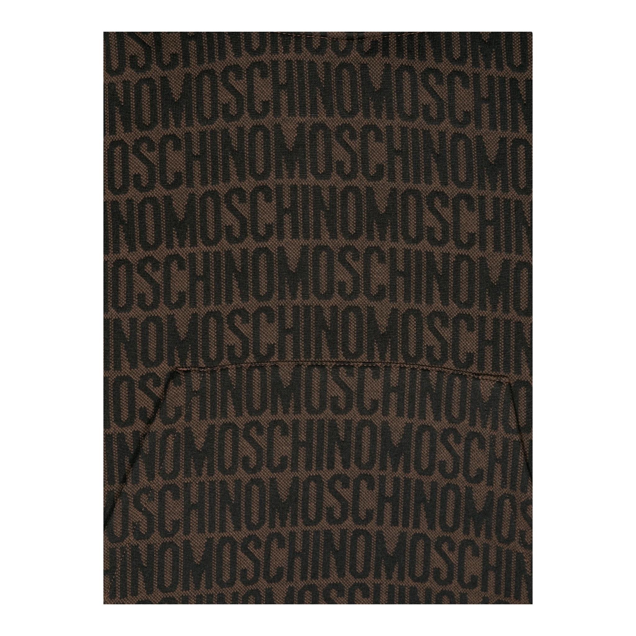 MOSCHINO felpa tinta unita logata con cappuccio Marrone per Bambino HUF08CXX MARRONE MOSCHINO