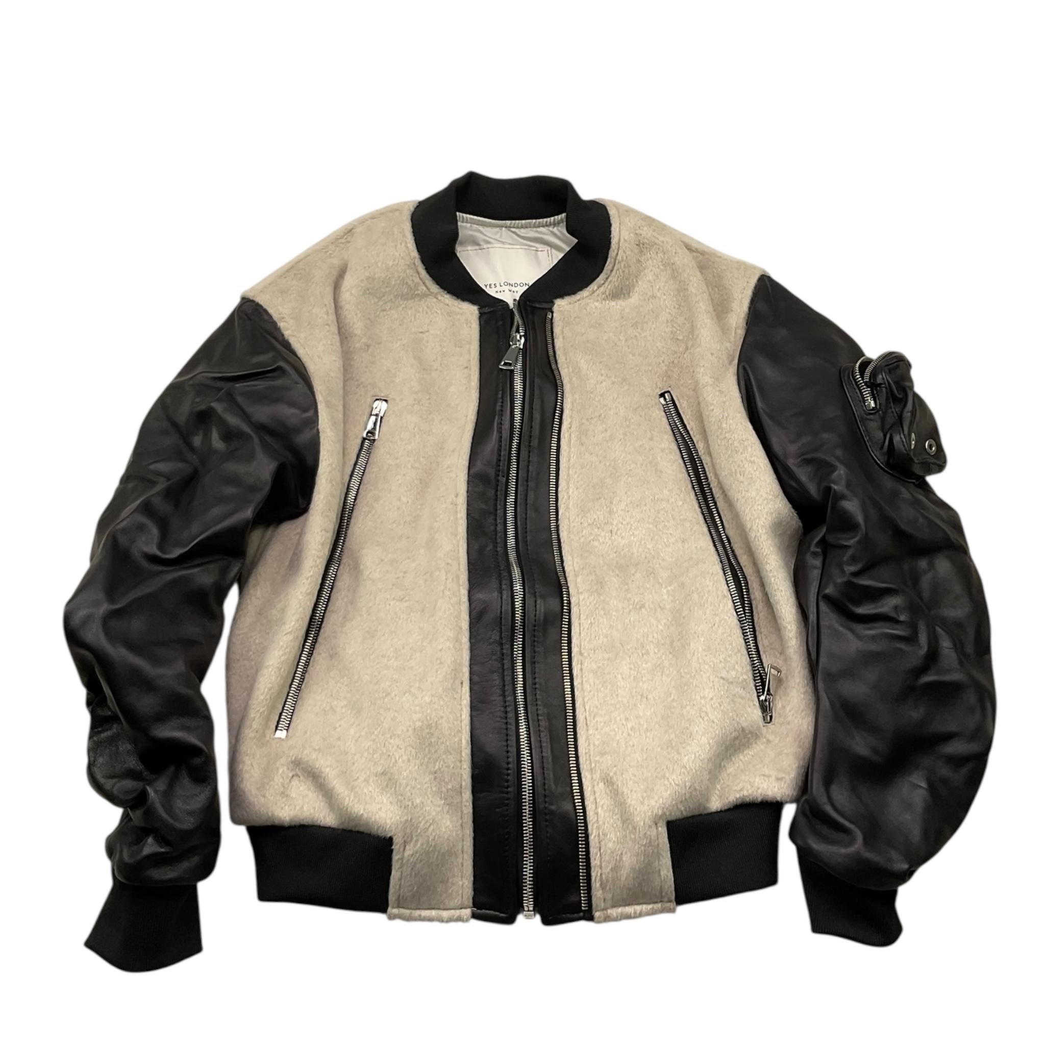 YES LONDON giubbino tinta unita con maniche in vera pelle Beige per Bambino GMBY BEIGE YES LONDON