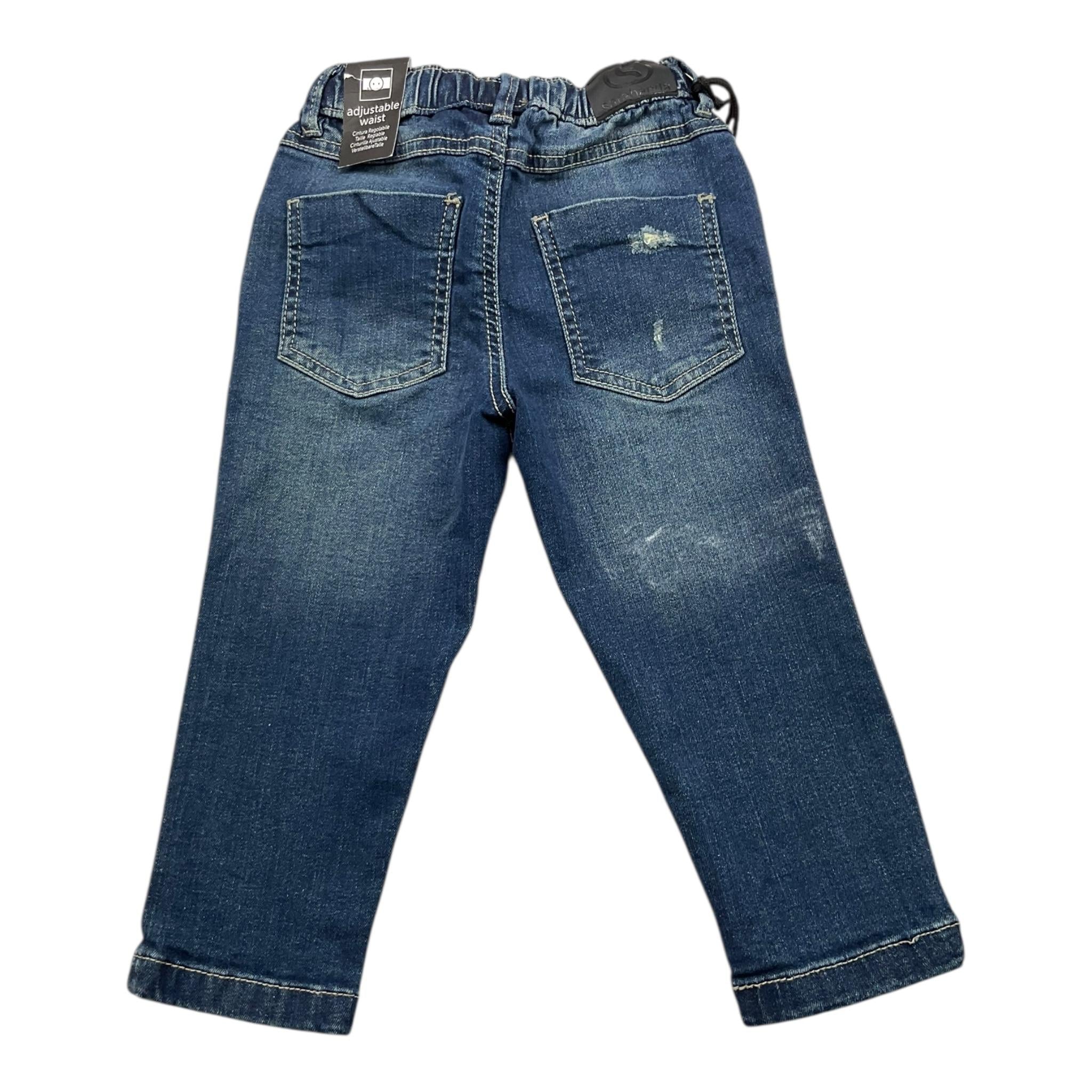 SARABANDA jeans tinta unita con girovita regolabile Blu per Neonato 7180 BLU SARABANDA