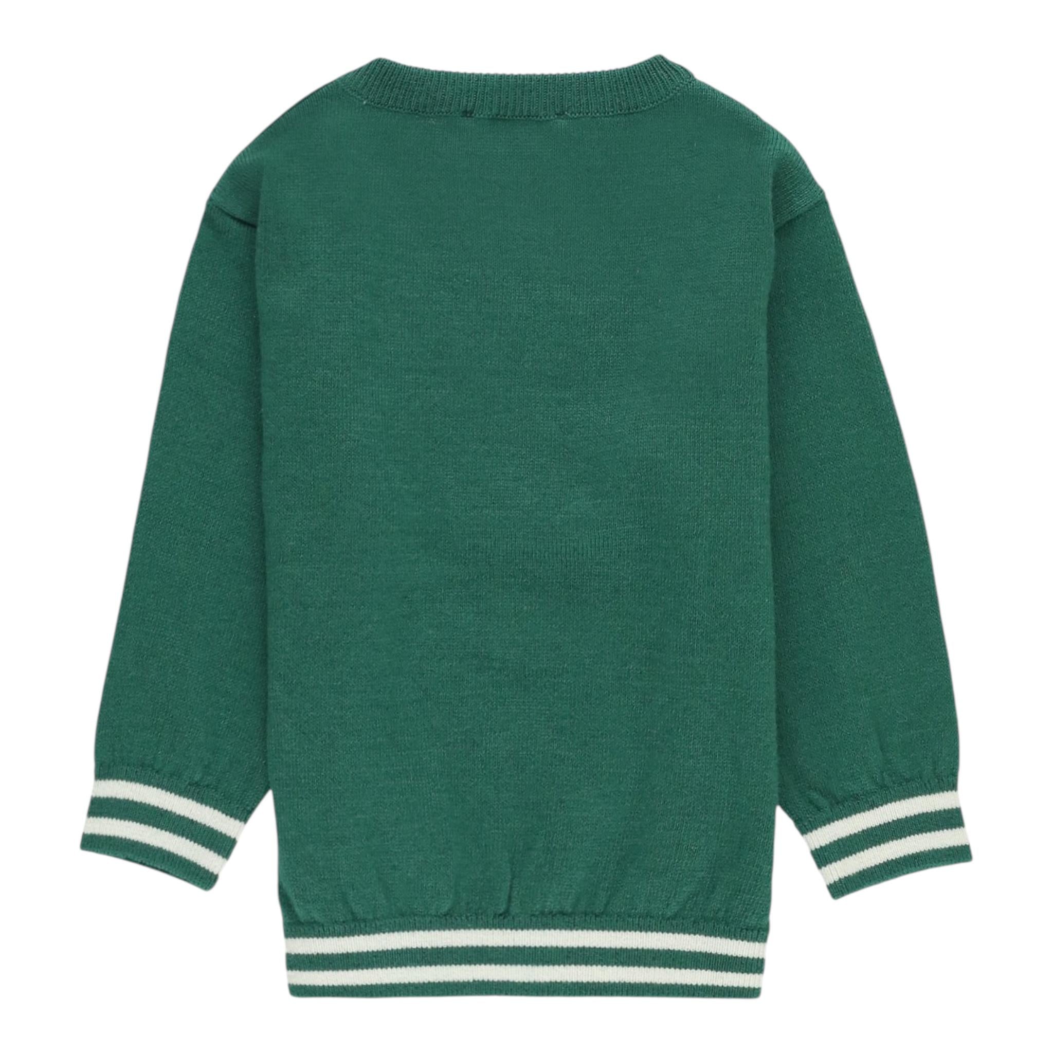 MOSCHINO maglia girocollo tinta unita con stampa orso Verde per Neonato MYW00JXX VERDE MOSCHINO