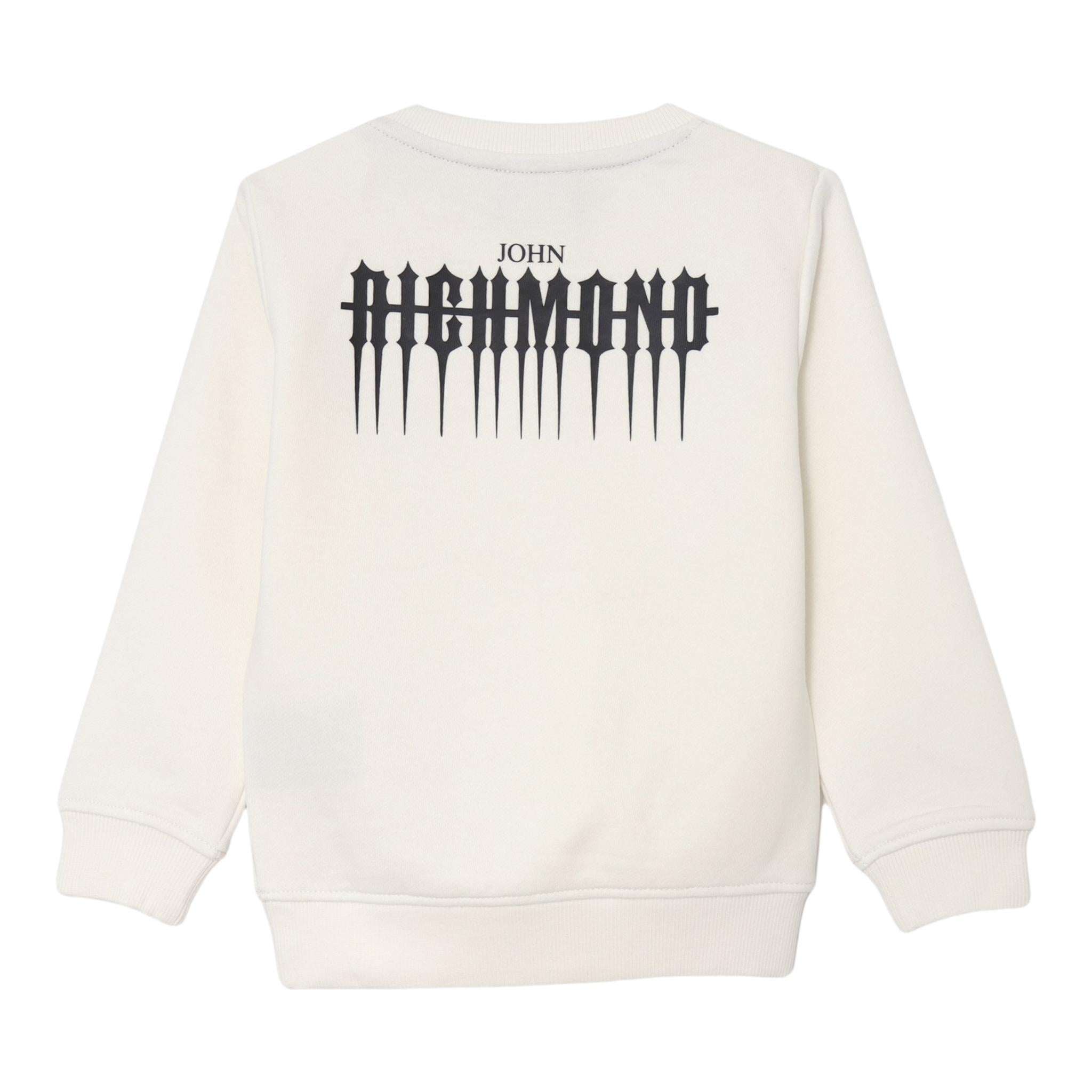 JOHN RICHMOND felpa girocollo tinta unita con stampa Bianco per Bambino RBA24030FE BIANCO JOHN RICHMOND