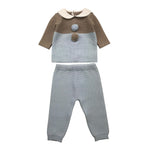 BABY LORD completo 2pz maglia-pantalone bicolore Marrone/azzurro per Neonato 543 MARRONE/AZZURRO BABY LORD