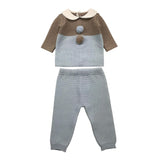 BABY LORD completo 2pz maglia-pantalone bicolore Marrone/azzurro per Neonato 543 MARRONE/AZZURRO BABY LORD