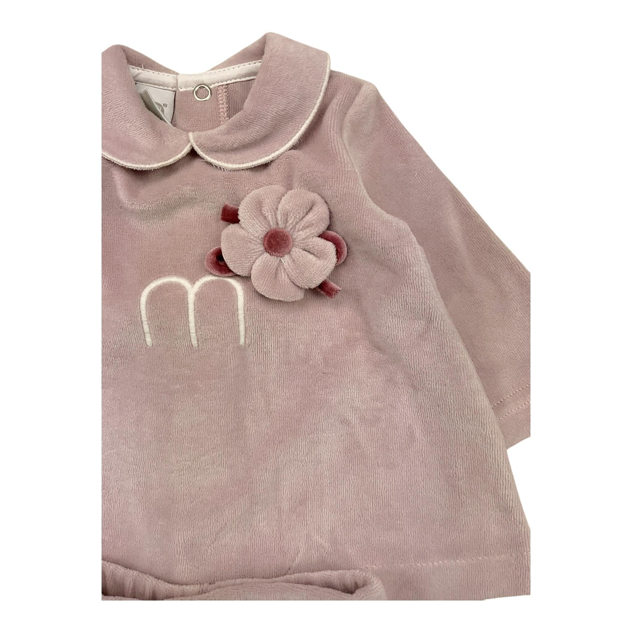 MARLU' completo 2pz tinta unita shirt-ghettina Rosa per Neonata IB1017 ROSA MARLU'