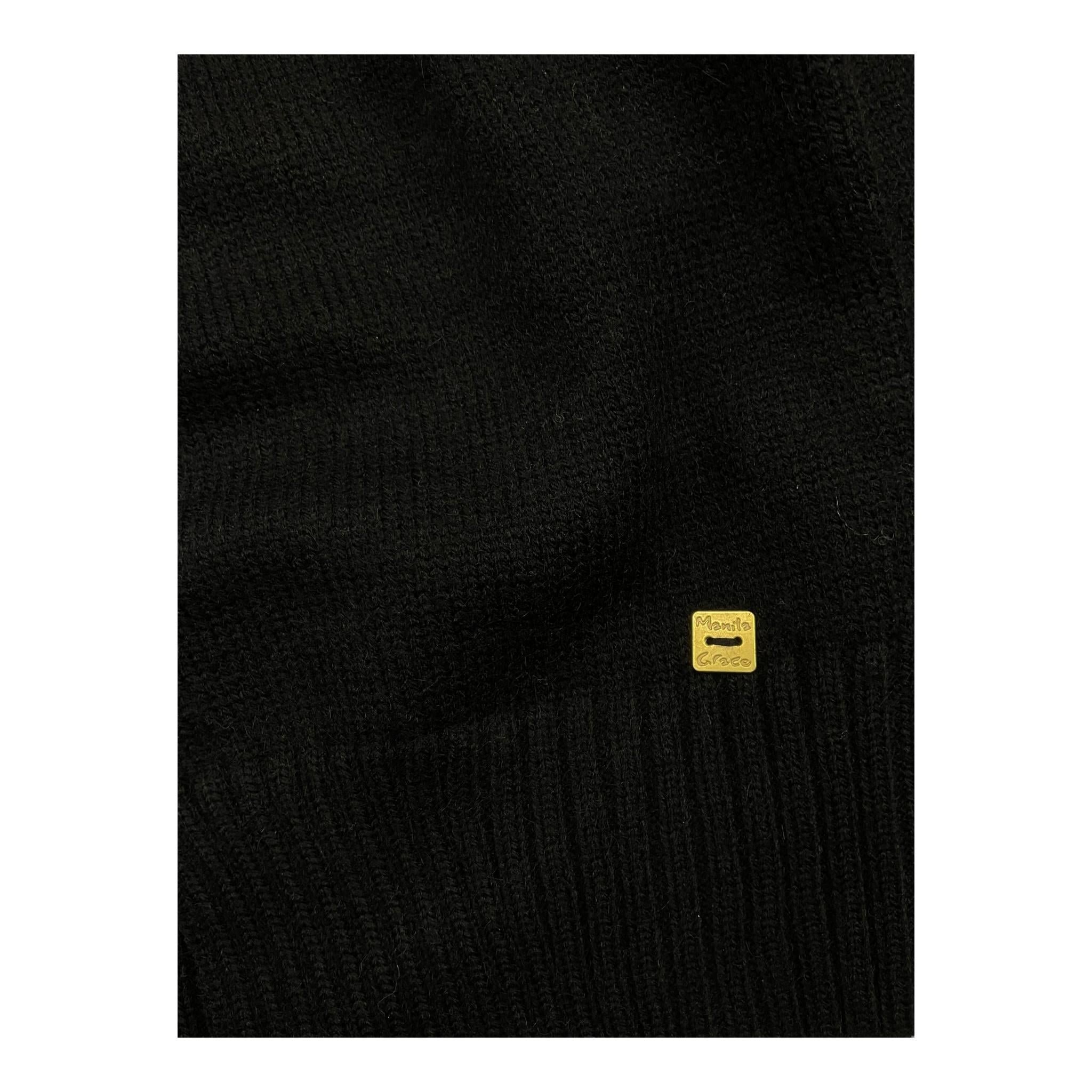 MANILA GRACE maglia collo alto tinta unita con stampa Nero per Bambina MFJF24M169 NERO MANILA GRACE