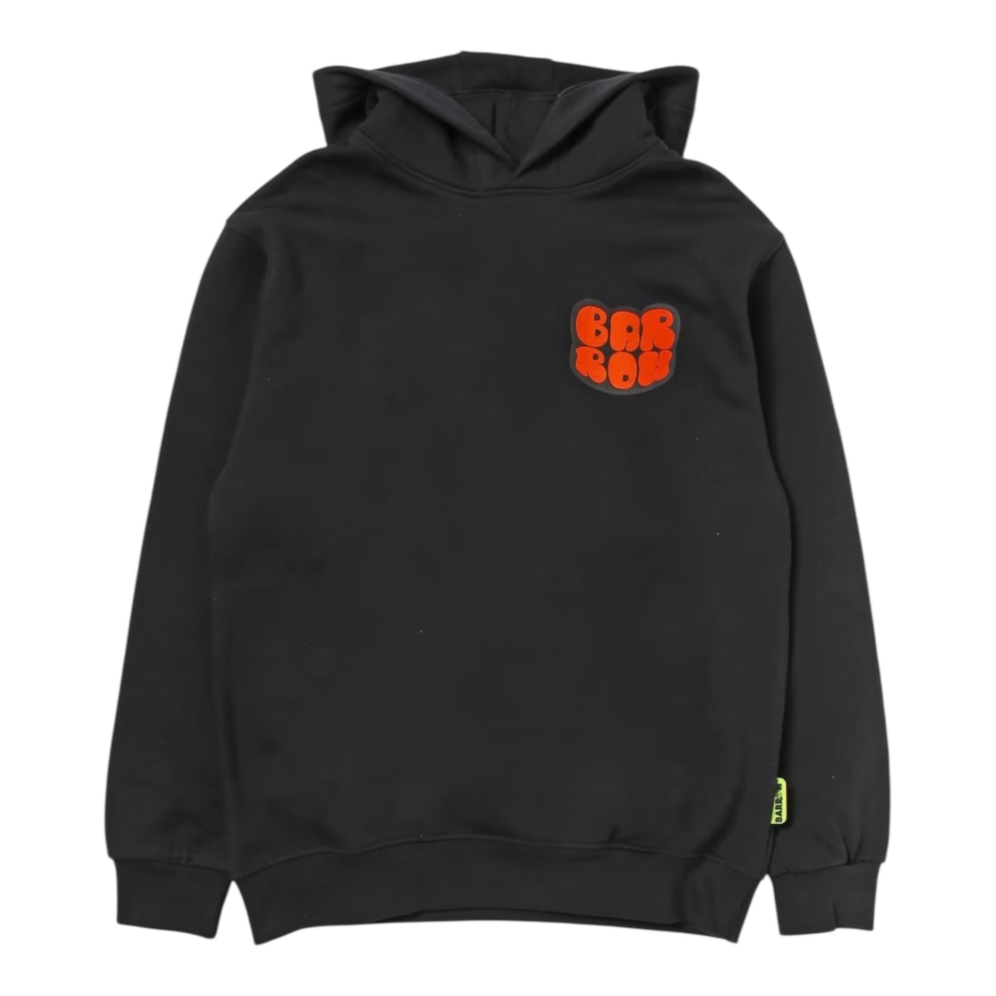 BARROW KIDS felpa chiusa con cappuccio tnta unita con logo Nero per Bambino F3BKJUHS071 NERO BARROW KIDS