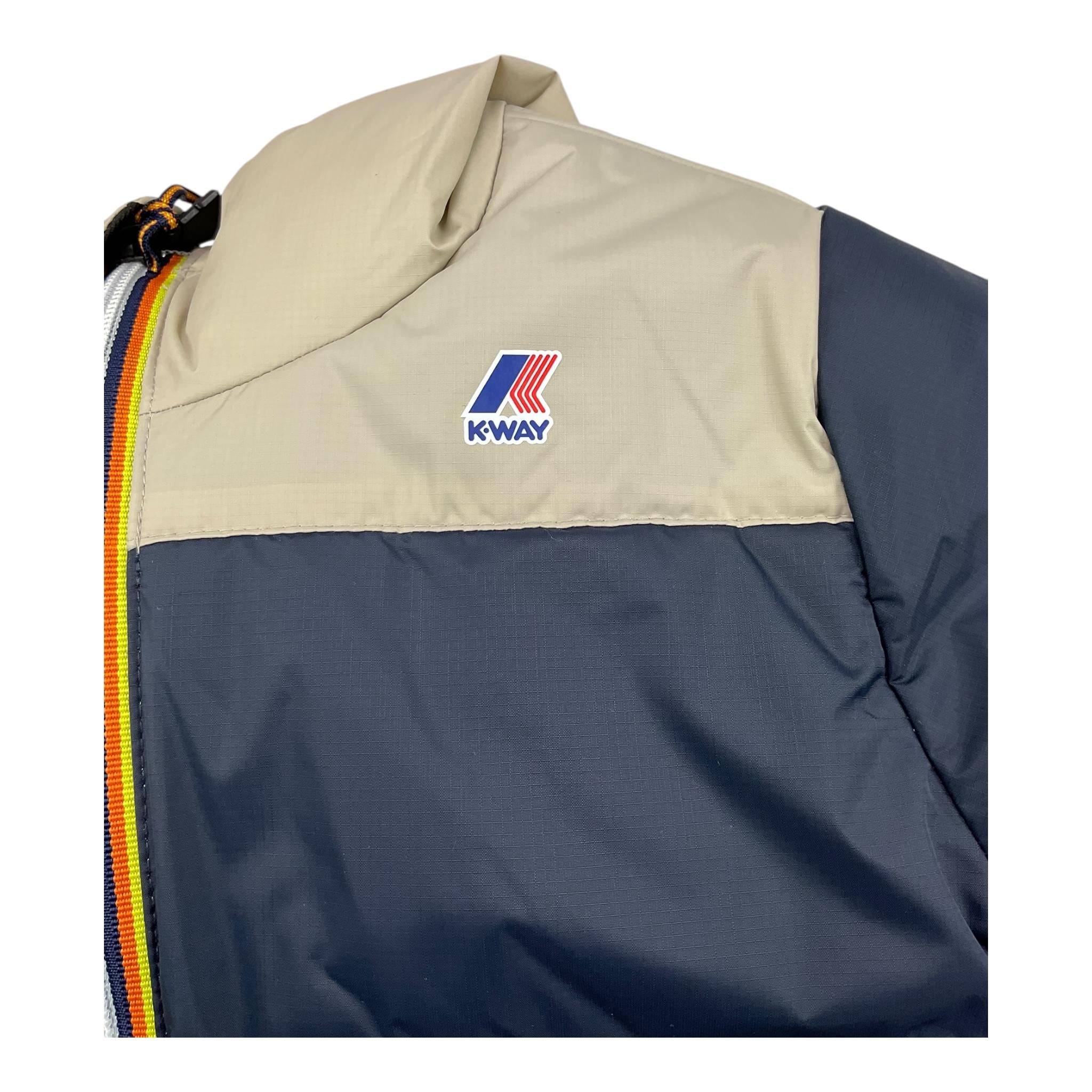 K-WAY giubbino bicolore con cappuccio in contrasto Beige/blu per Bambino K6117YW BEIGE/BLU K-WAY