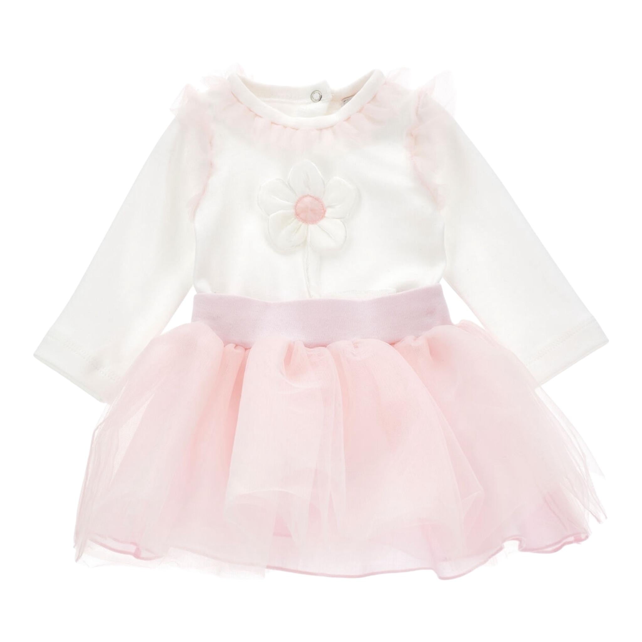 MONNALISA completo 2pz body-gonna bicolore Bianco/rosa per Neonata 35D504X BIANCO/ROSA MONNALISA