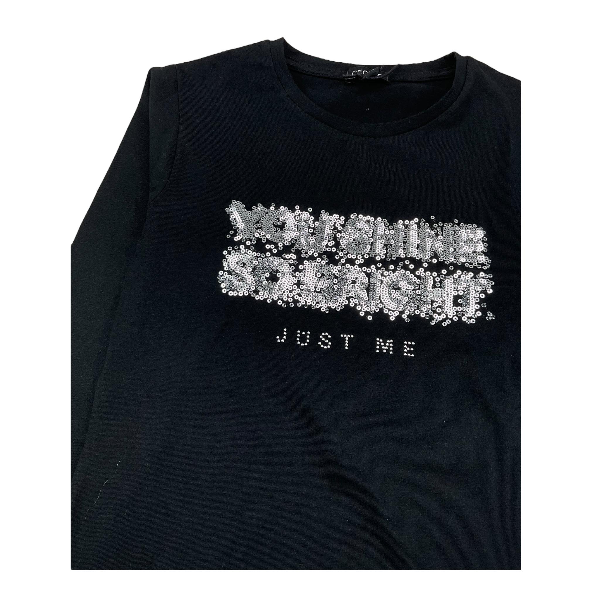 CECYLE shirt girocollo tint unita con stampa in contrasto Nero per Bambina BY1823 NERO CECYLE
