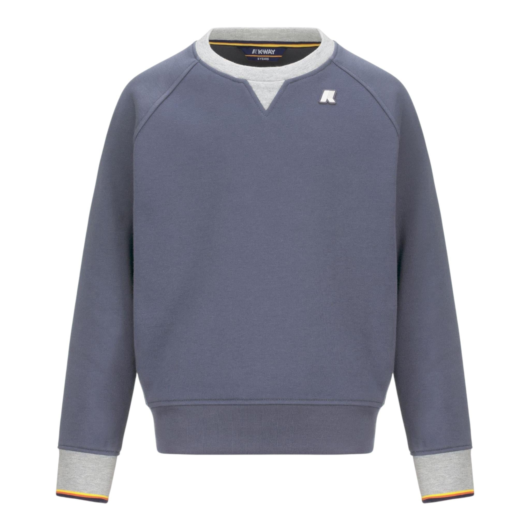 K-WAY felpa bicolore girocollo con logo Azzurro per Bambino K2131RW AZZURRO K-WAY