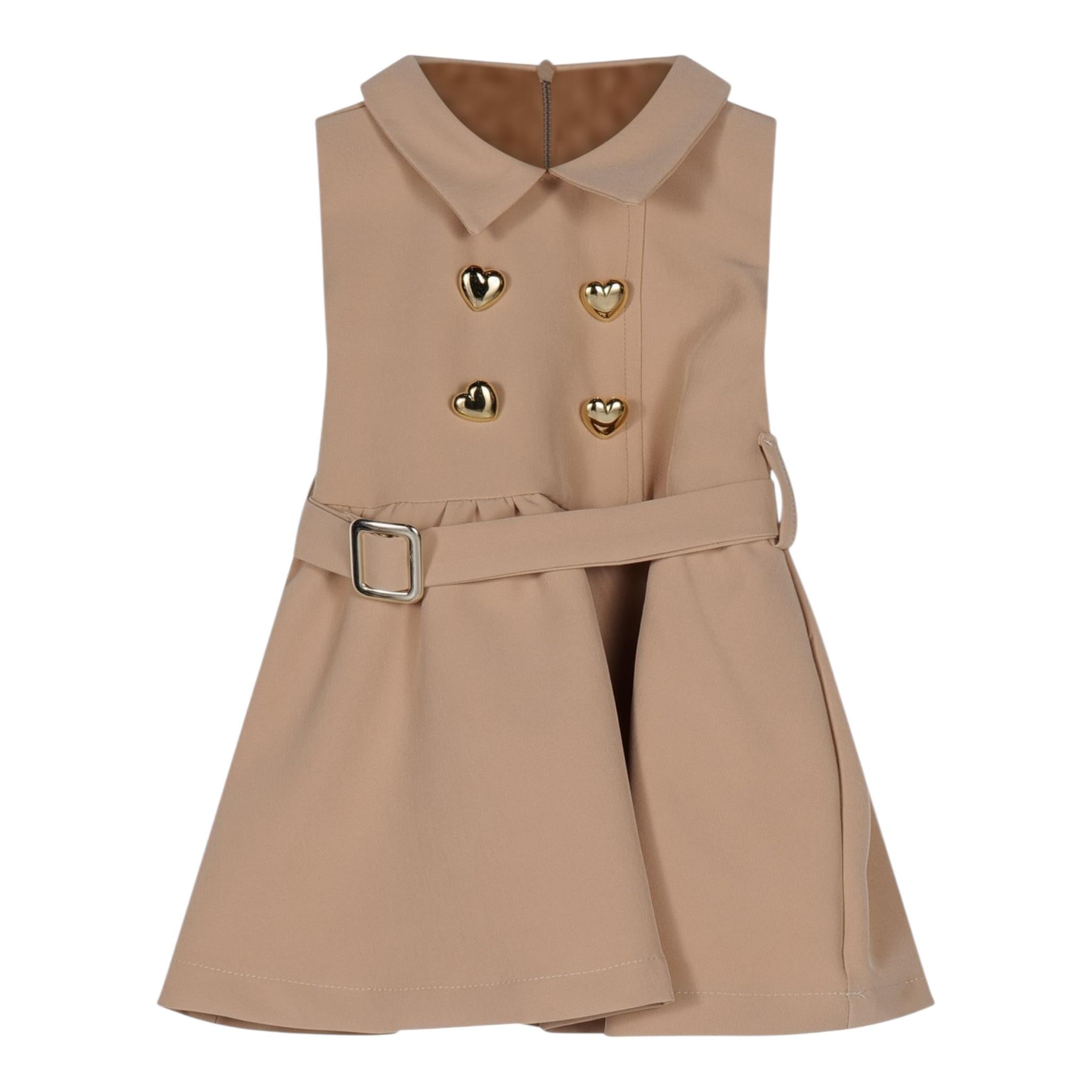 FUN & FUN abito giromanica tinta unita cn bottoni Beige per Neonata FNDR00399 BEIGE FUN & FUN