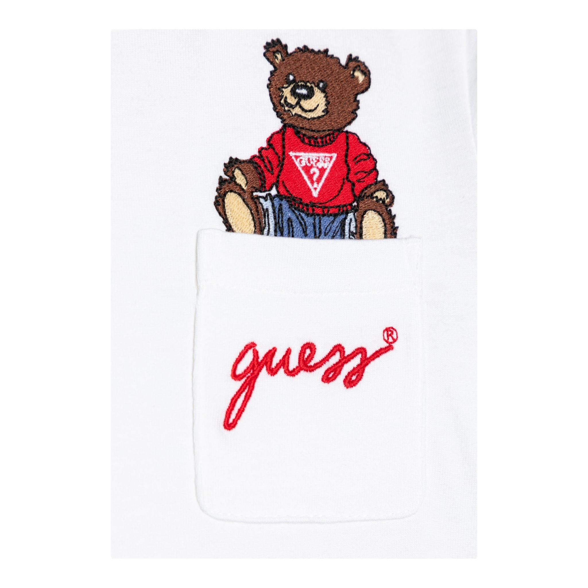 GUESS shirt girocollo tinta unita con taschino Bianco per Bambino N4BI06I3Z13 BIANCO GUESS