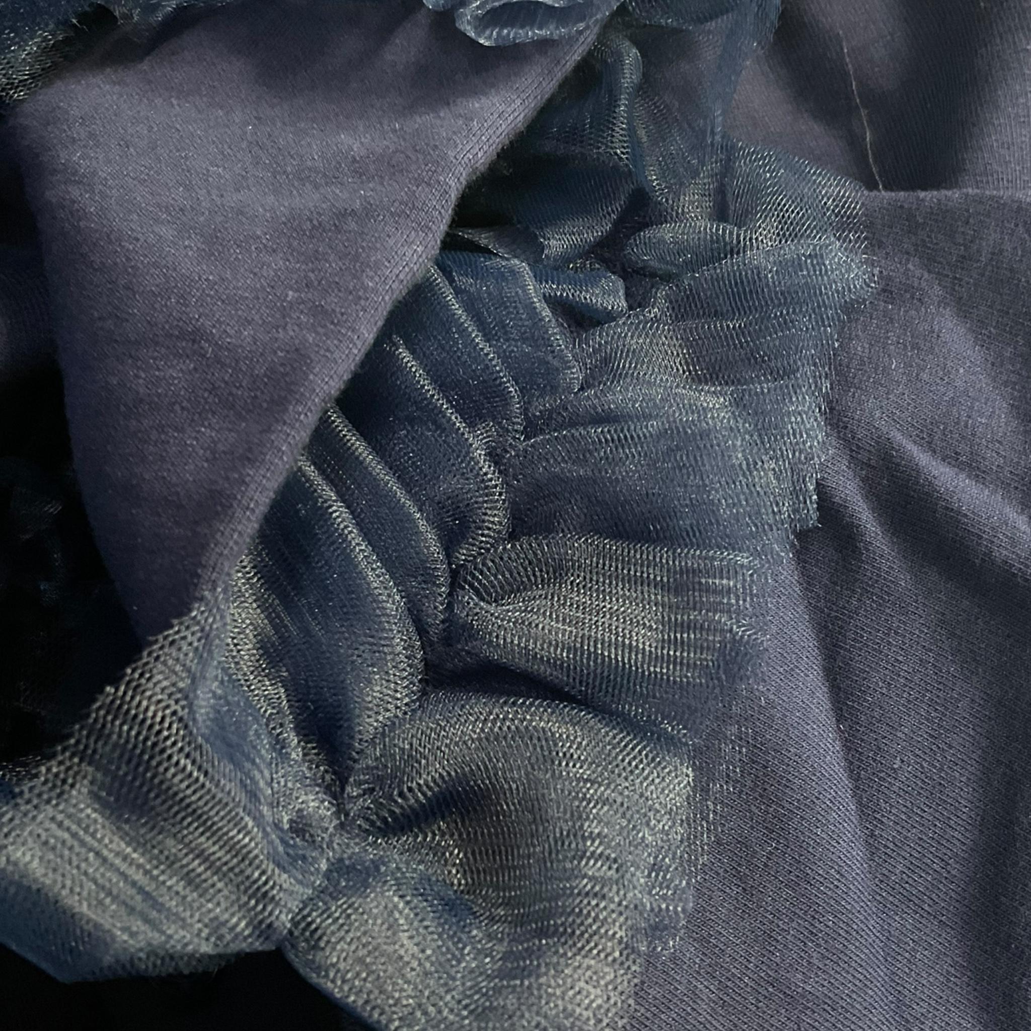 SARABANDA felpa tinta unita con tulle Blu per Neonata A301N BLU SARABANDA