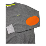 SUN68 maglia girocollo tinta unita con logo e toppe Grigio per Neonato K44327N GRIGIO SUN68