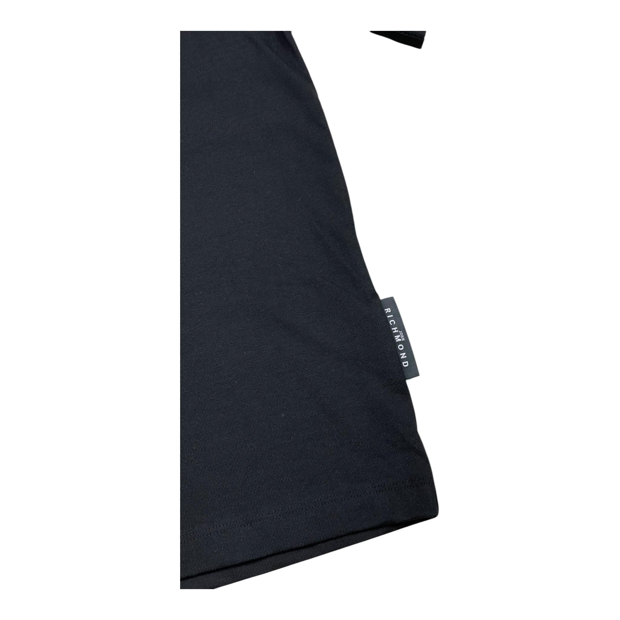 JOHN RICHMOND t-shirt girocollo tinta unita con applicazioni Nero per Bambino RBA25025TS NERO JOHN RICHMOND