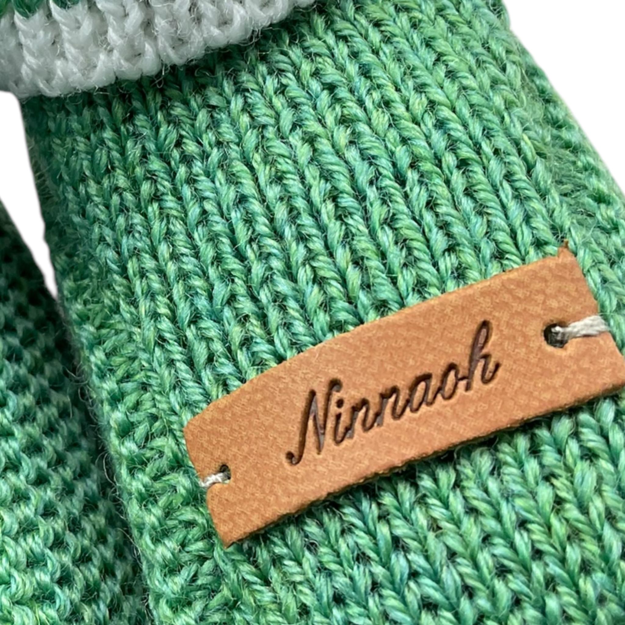 NINNAOH babbucce tinta unita con logo Verde per Neonato I2432BAB VERDE NINNAOH