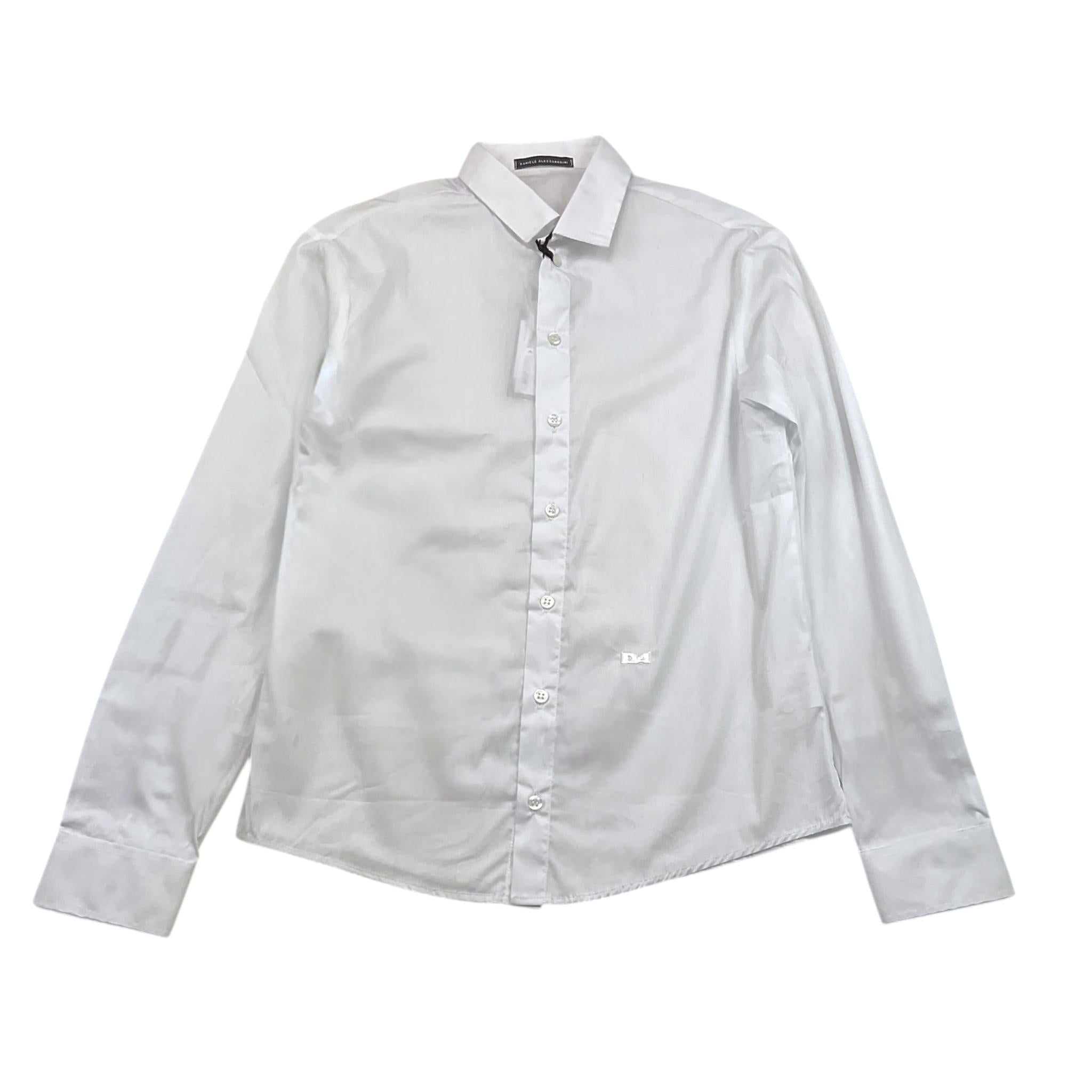 DANIELE ALESSANDRINI camicia tinta unita con colletto Bianco per Bambino 1235C1218 BIANCO DANIELE ALESSANDRINI