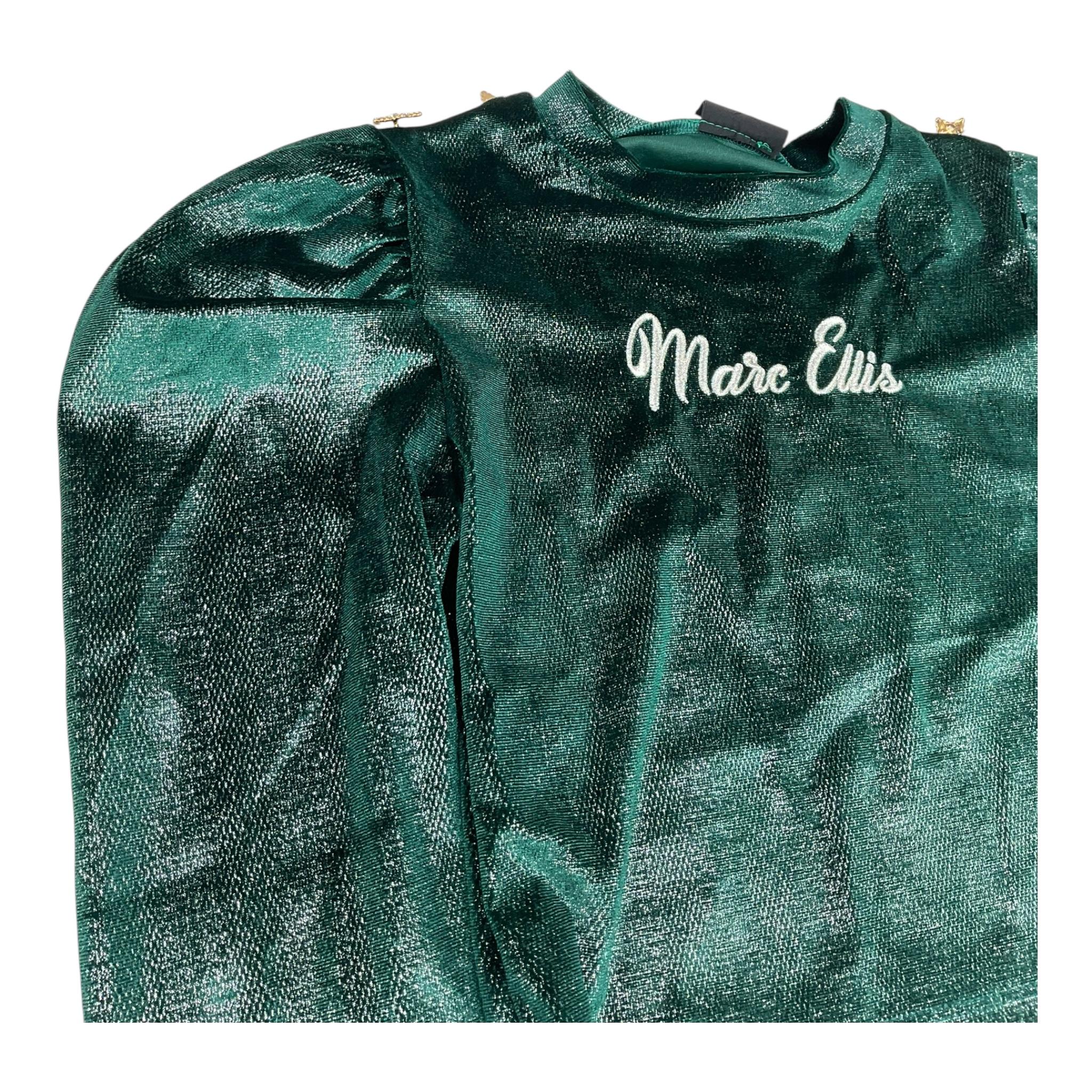 MARC ELLIS maglia girocollo tinta unita in velluto Verde per Bambina JMJTS00103 VERDE MARC ELLIS