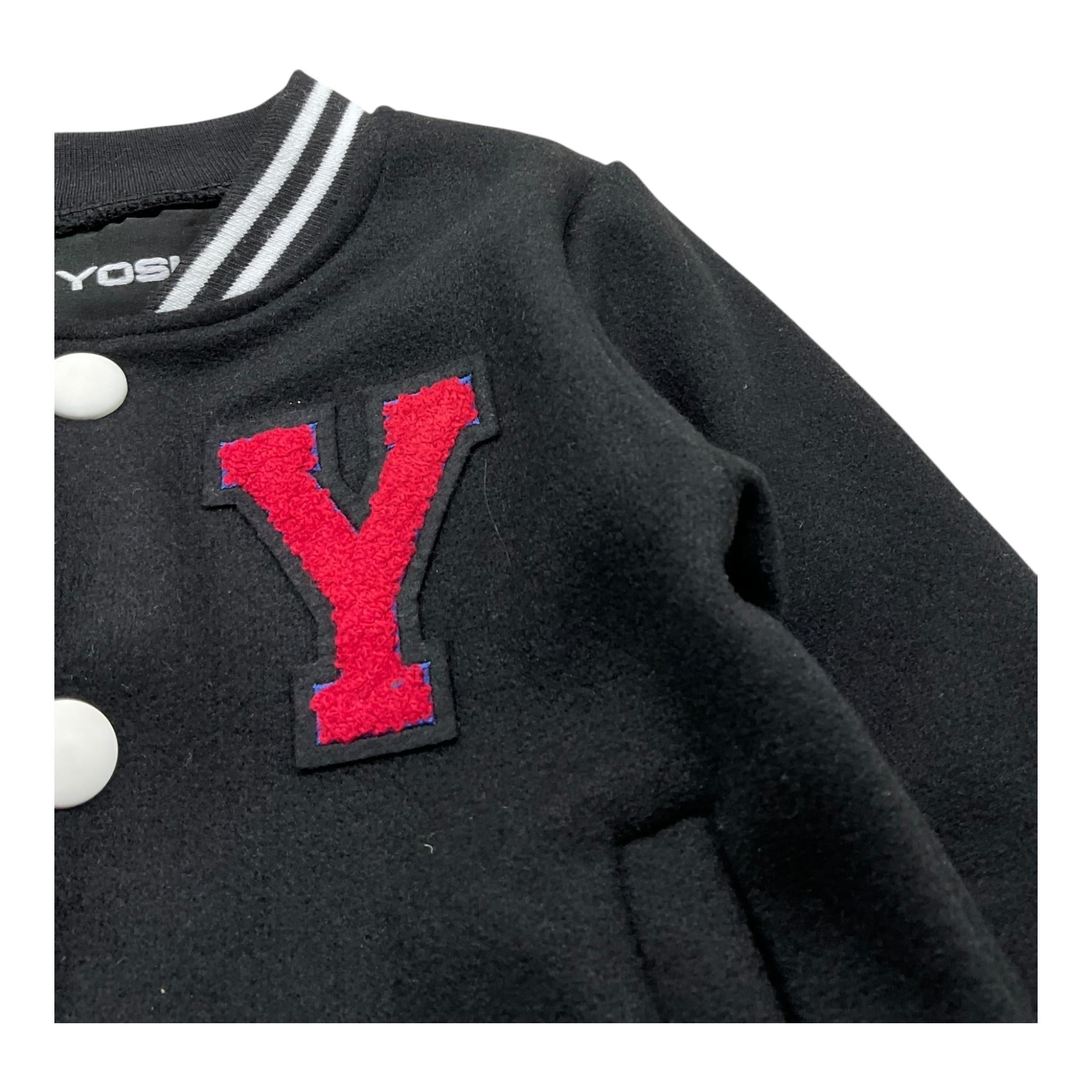 YOSHII giubbino modello college tinta unita con stampa Nero per Neonata YSH015 NERO YOSHII