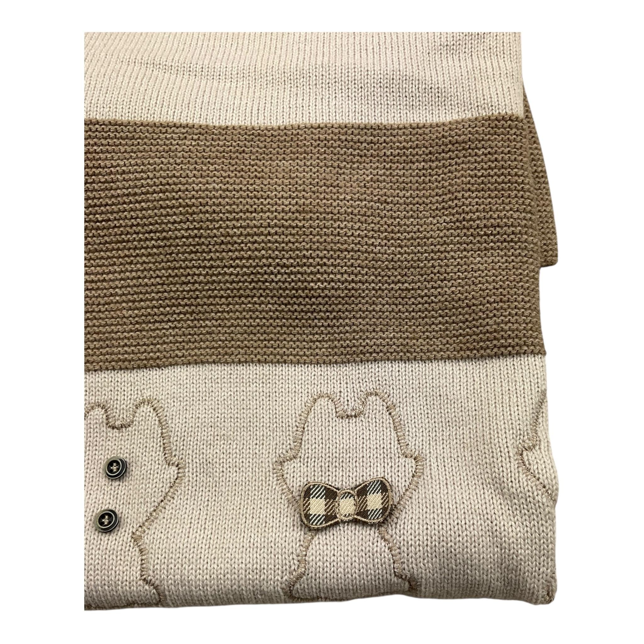 BARCELLINO coperta tinta unita con stampa Beige per Neonata 105323 BEIGE BARCELLINO